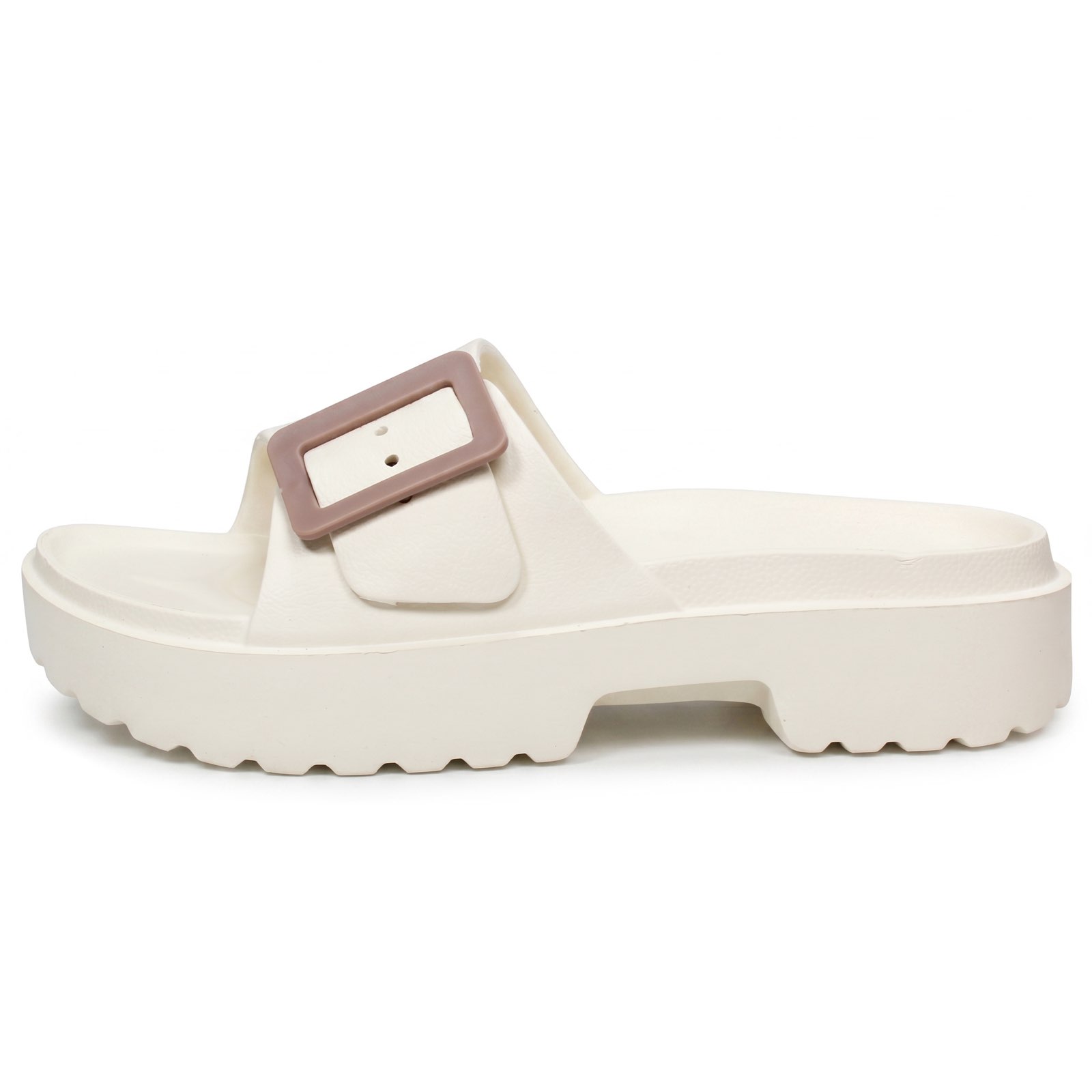 GMV Plateauslipper mit Schnalle Damen weiß Foto 4
