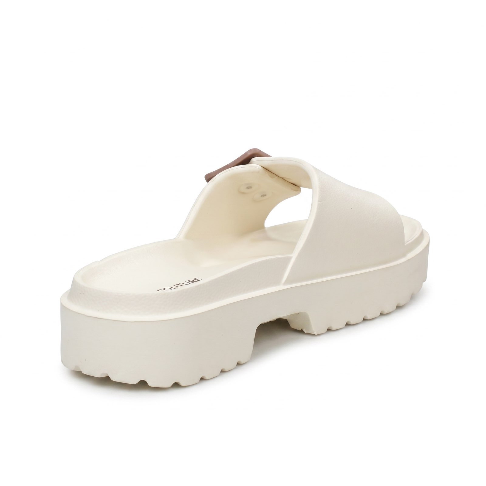 GMV Plateauslipper mit Schnalle Damen weiß Foto 6