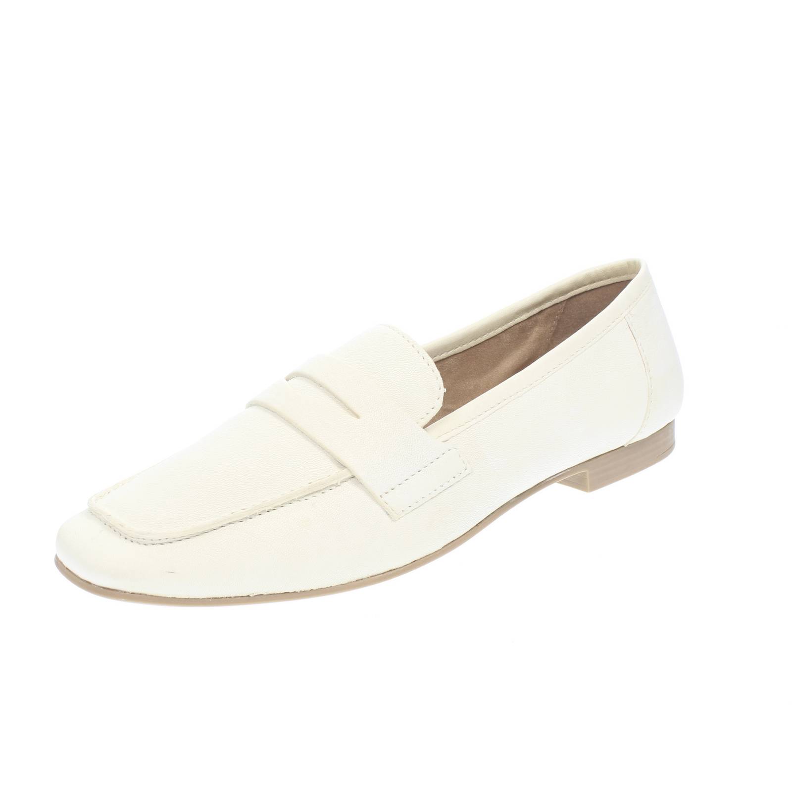 MODE FASHION Elegante niedrige Loafer aus Leder Damen weiß