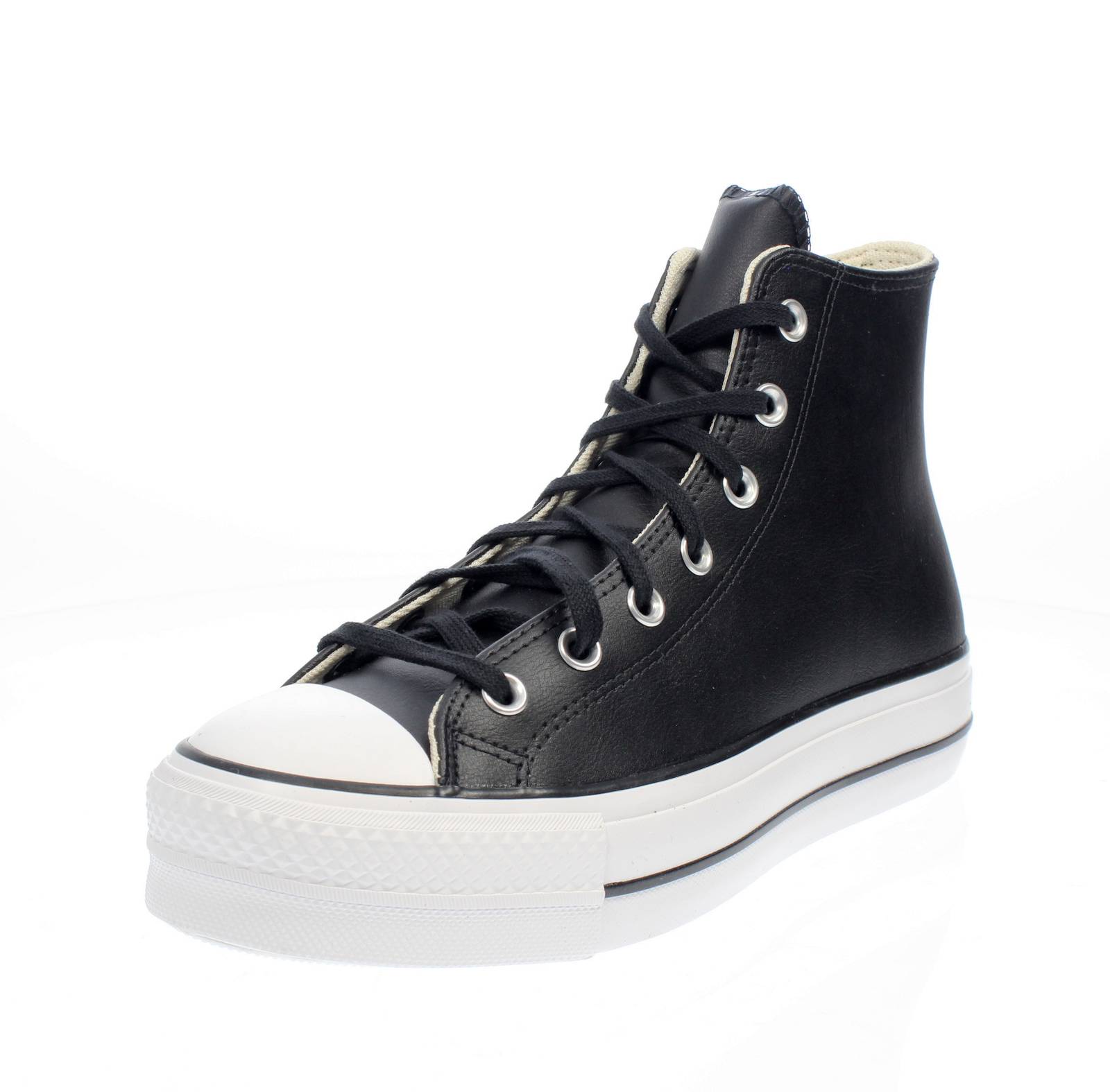 CONVERSE AS hochgezogenes Leder Damen schwarz