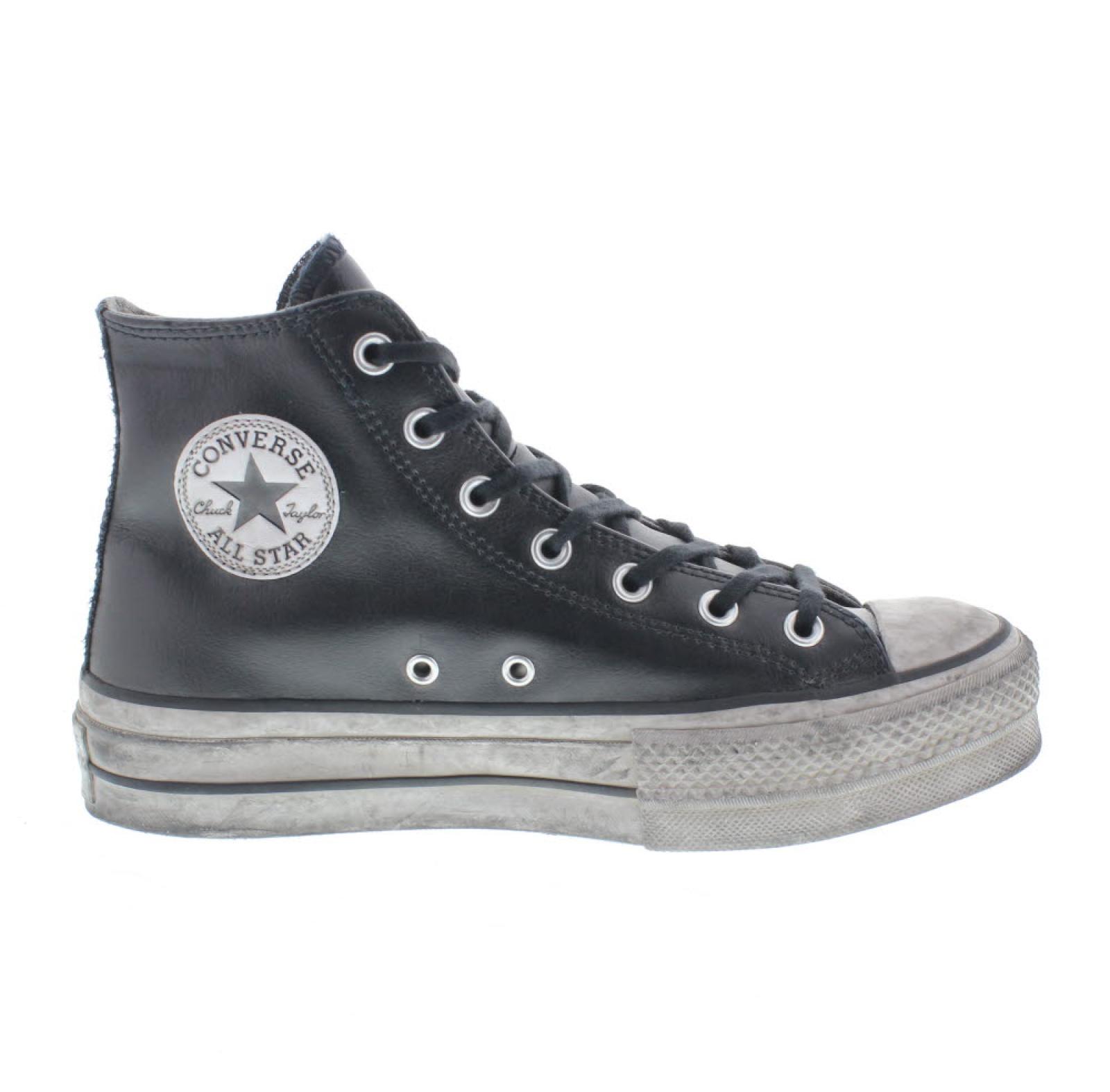 CONVERSE Leather Smoke Ltd Platform High Top black Sneakers