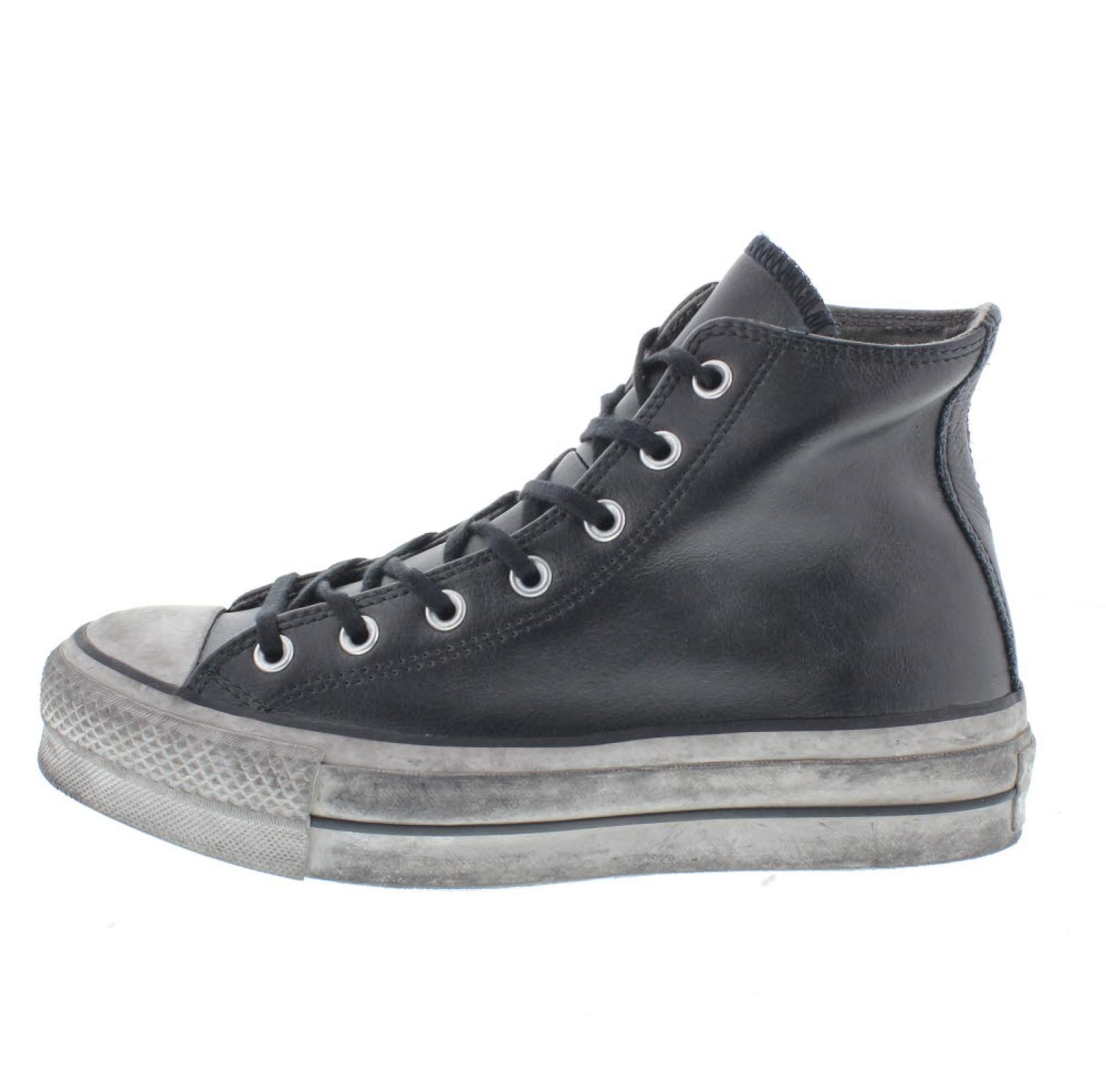 CONVERSE Leather Smoke Ltd Platform High Top Donna nero Foto 4