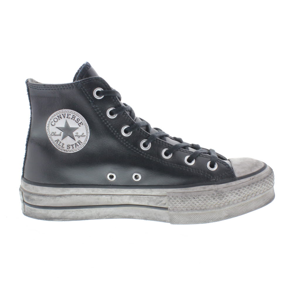 Converse | Chuck Taylor black leather platform sneaker | lemlò