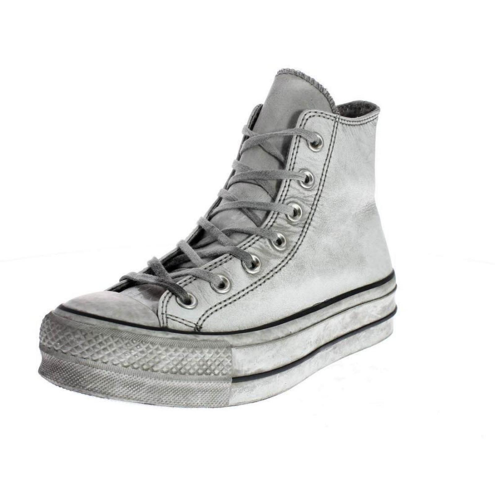Converse Ctas Hi Lift Leather Smoked Ltd Bianco - Donna Scarpe Sneakers Sportive - Imagen 4 de 4