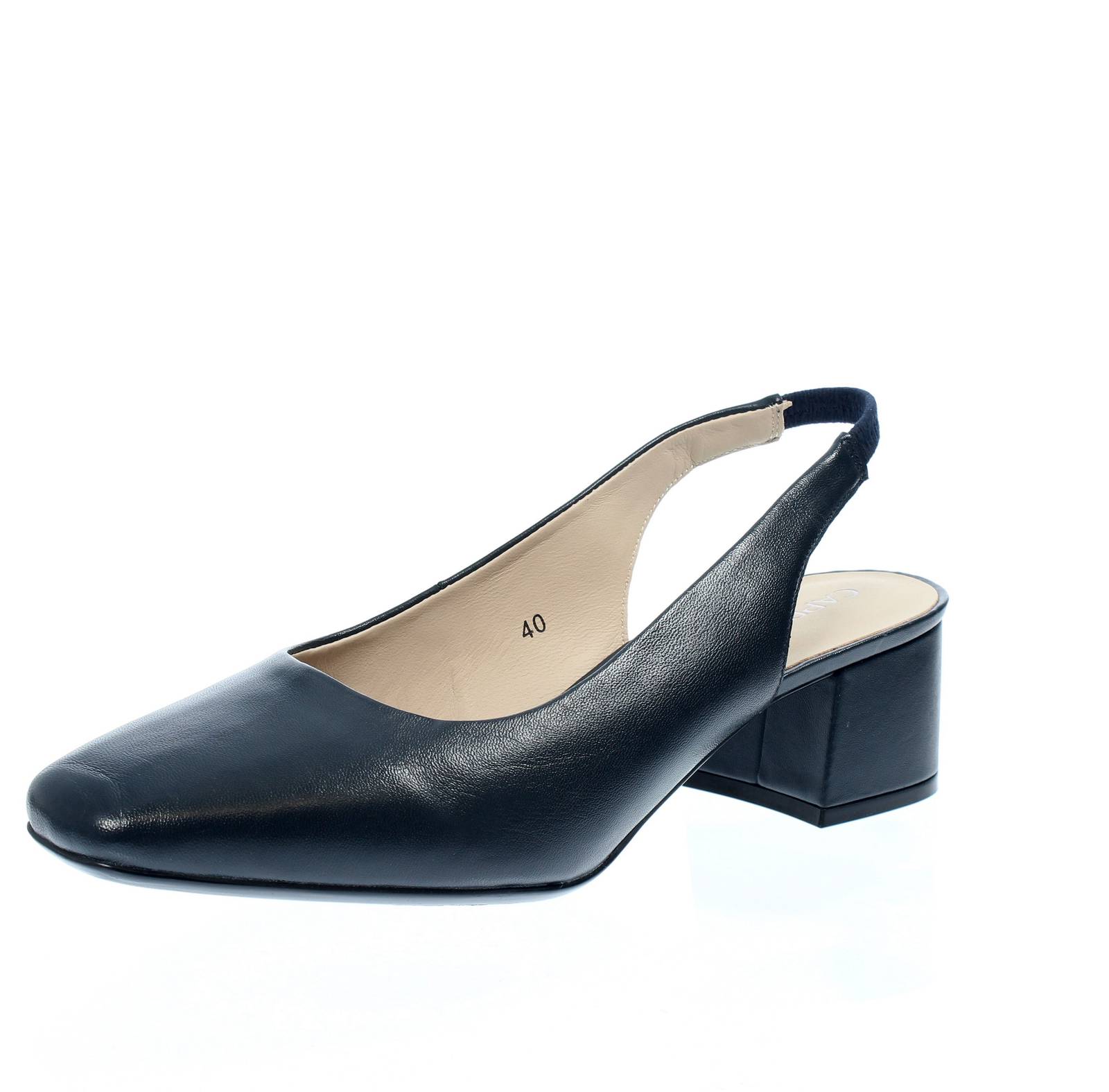 CAPRICE Lederpumps mit breitem Absatz Damen blau