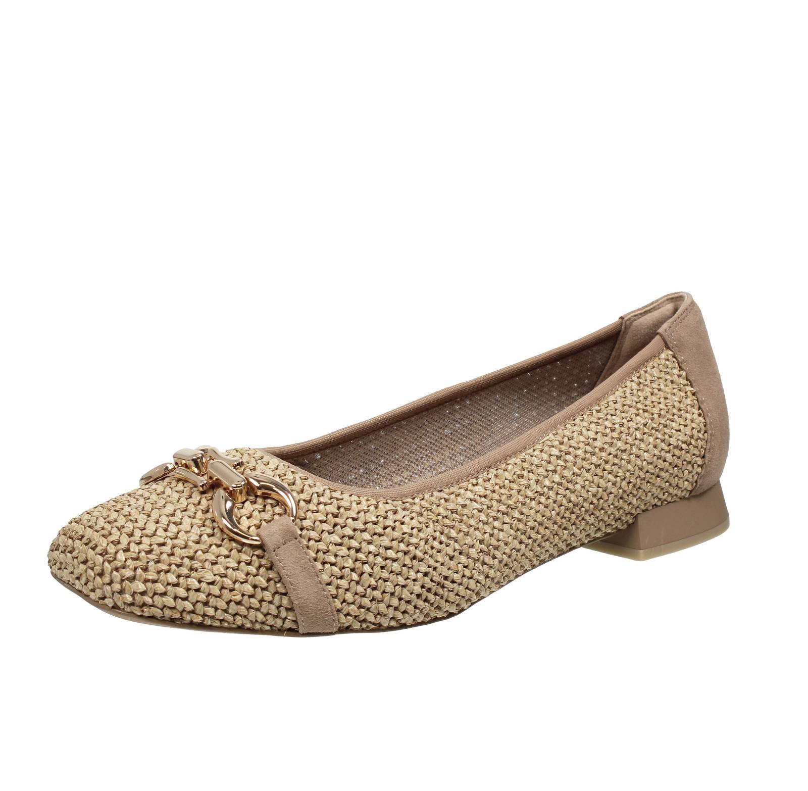 CAPRICE Ballerines en cuir et tissu Femme marron