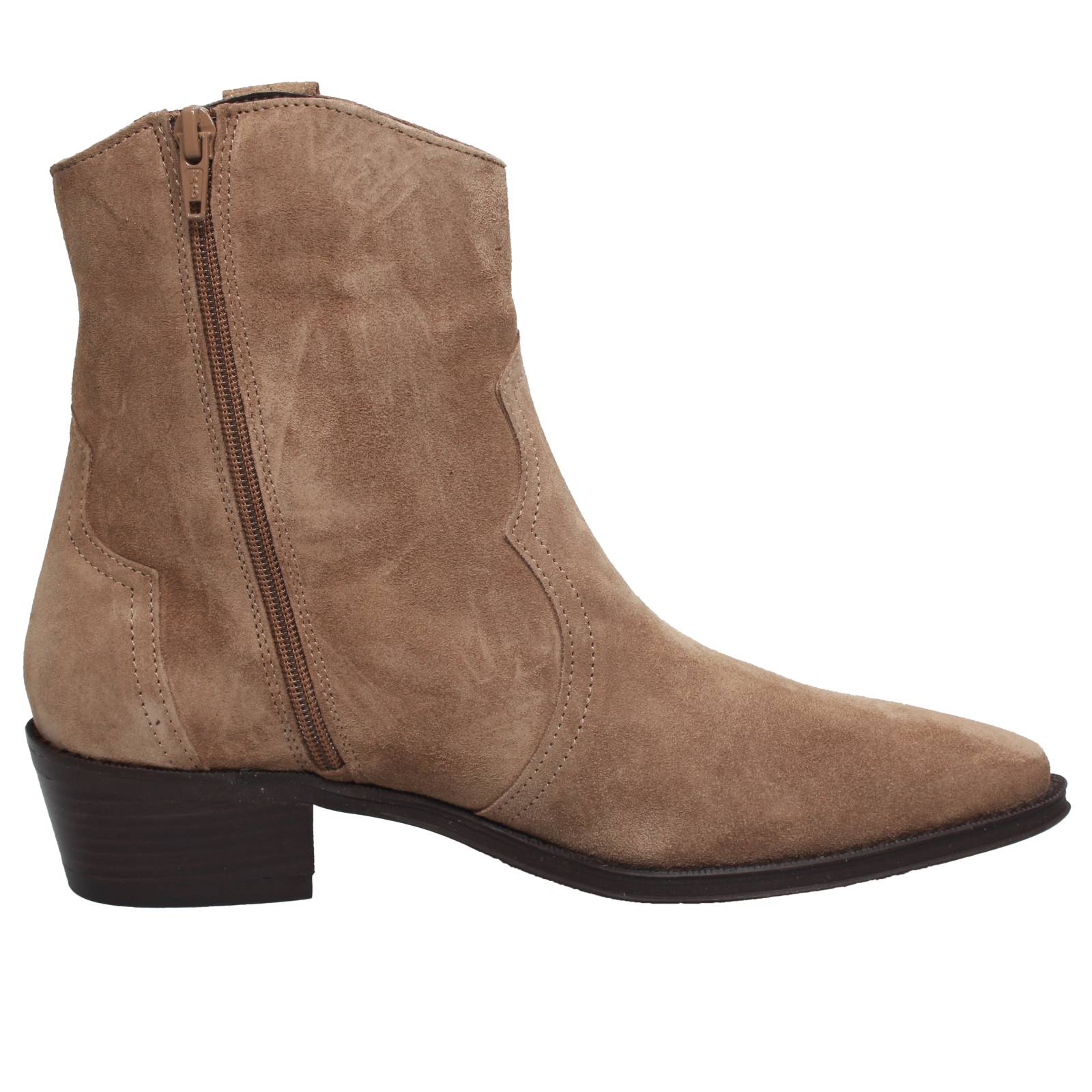 ALPE Bottines texanes en daim Femme sable Photo 2