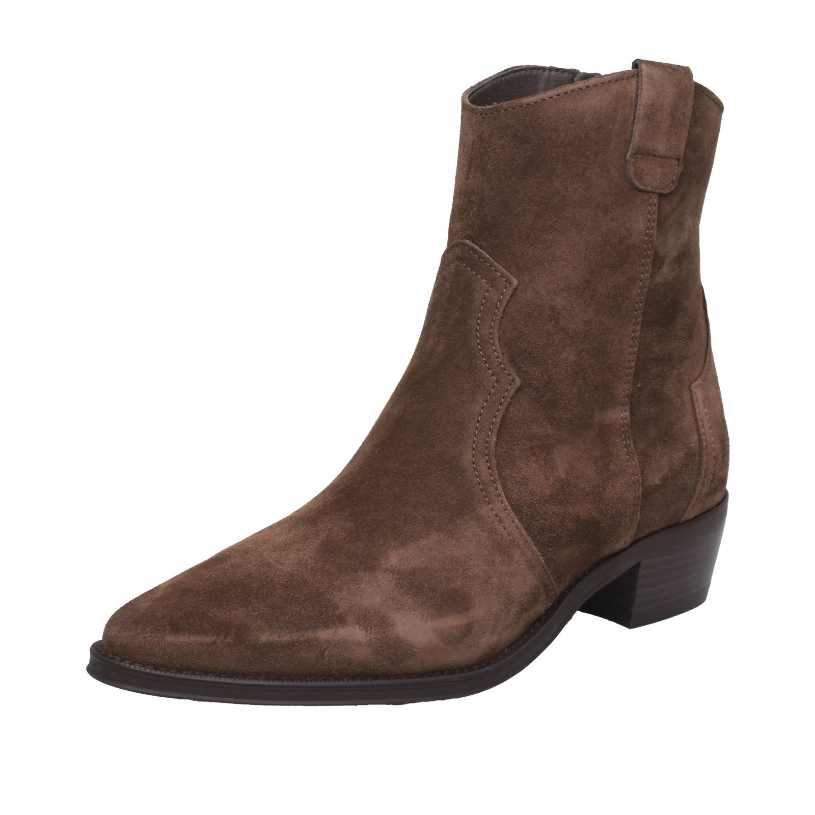 ALPE  Bottines texanes en daim Femme marron