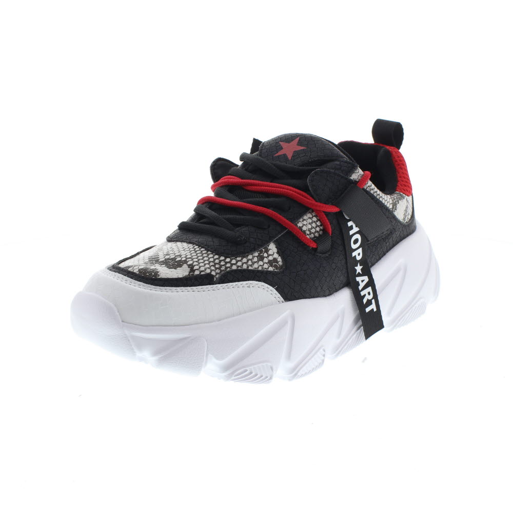 SHOP ART Sneakers Chunky Pitonate nero Sneakers Sporty Chic Donna SA030022
