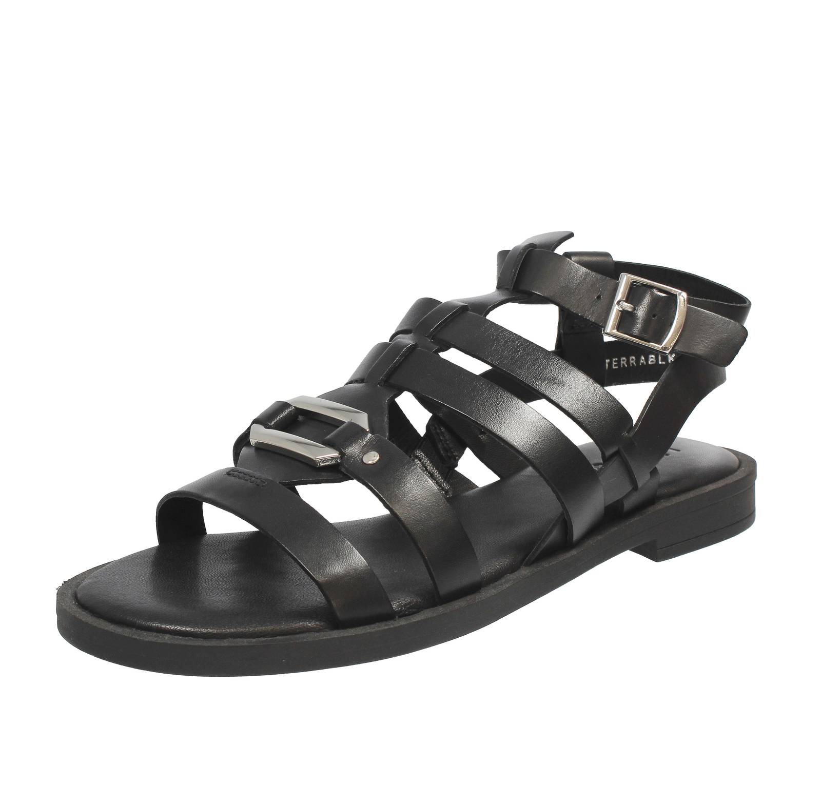 Вуева Сандали В Пелле Алла Скьява Неро - Донна Скарпе Сандали Такко