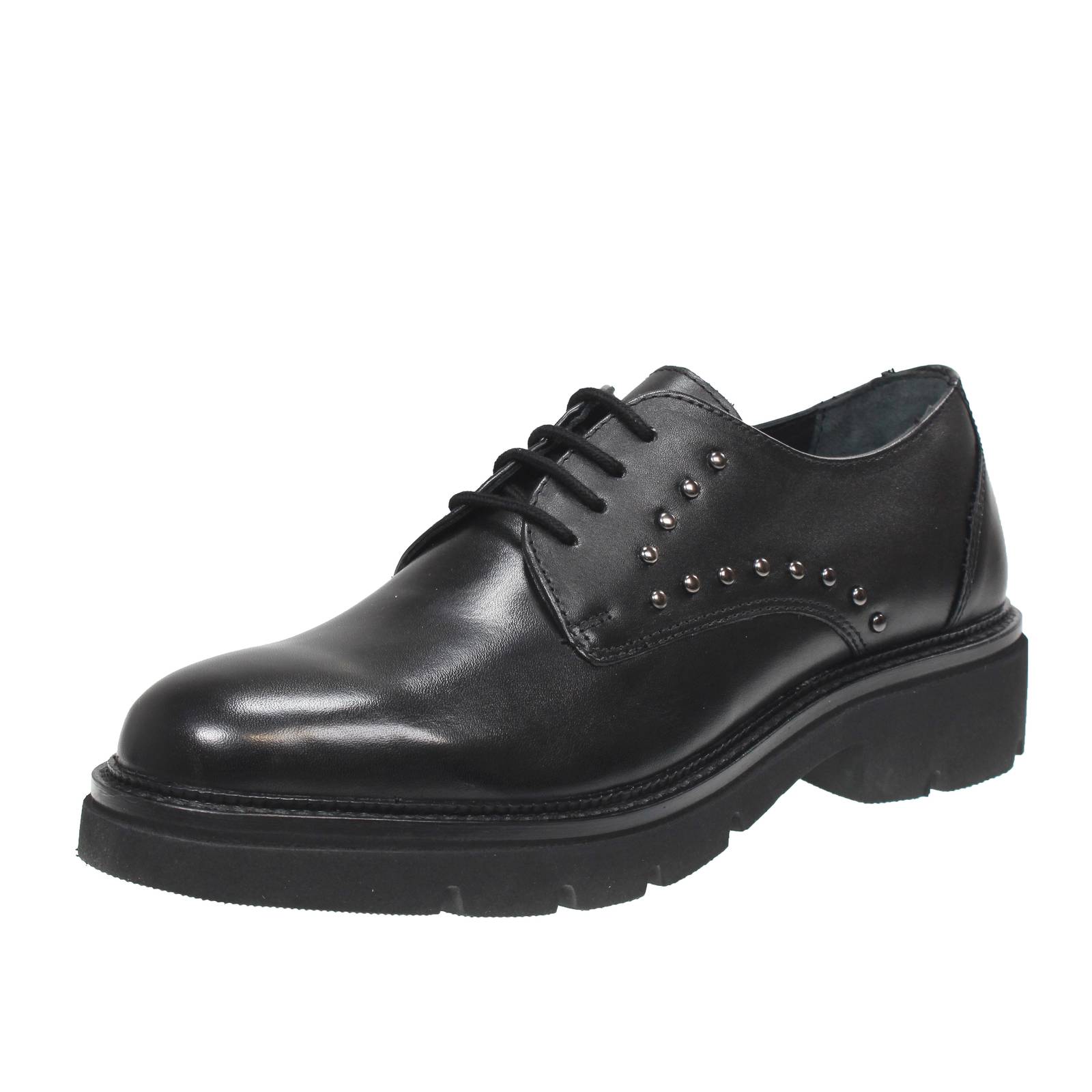 Vueva Stringate Derby Leder schwarz - Damen Schnürschuhe Absatz
