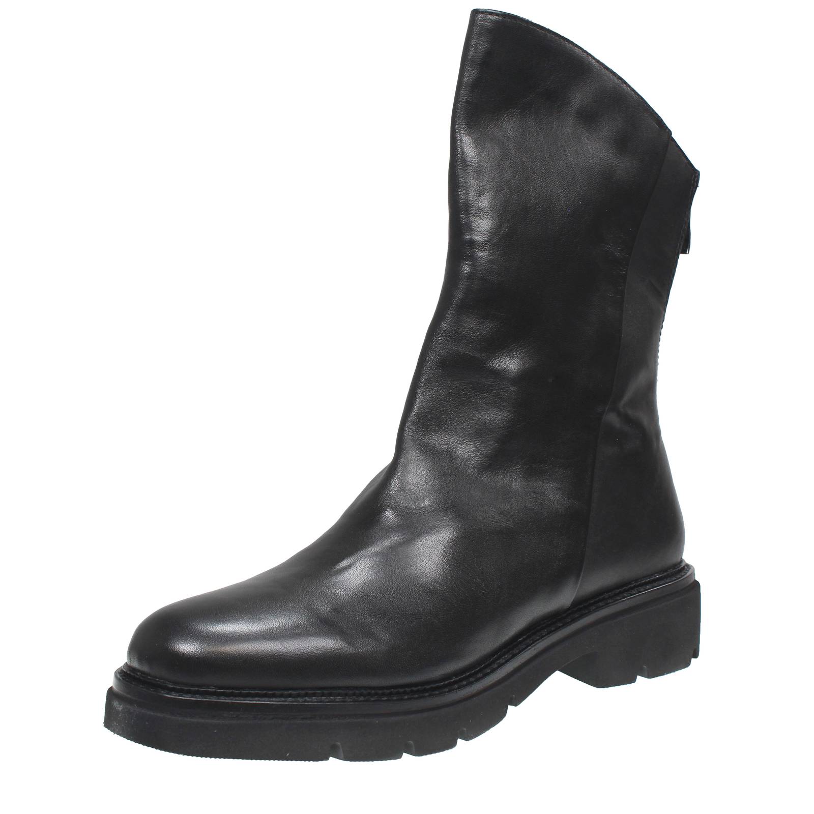 Vueva Lederstiefel mit Reißverschluss schwarz - Damen Schuhe Stiefel