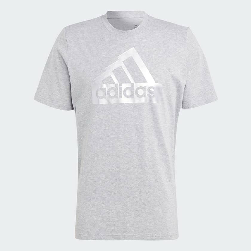 ADIDAS Sportswear Future Icons Metallic -Tee Big Logo Homme gris Photo 1