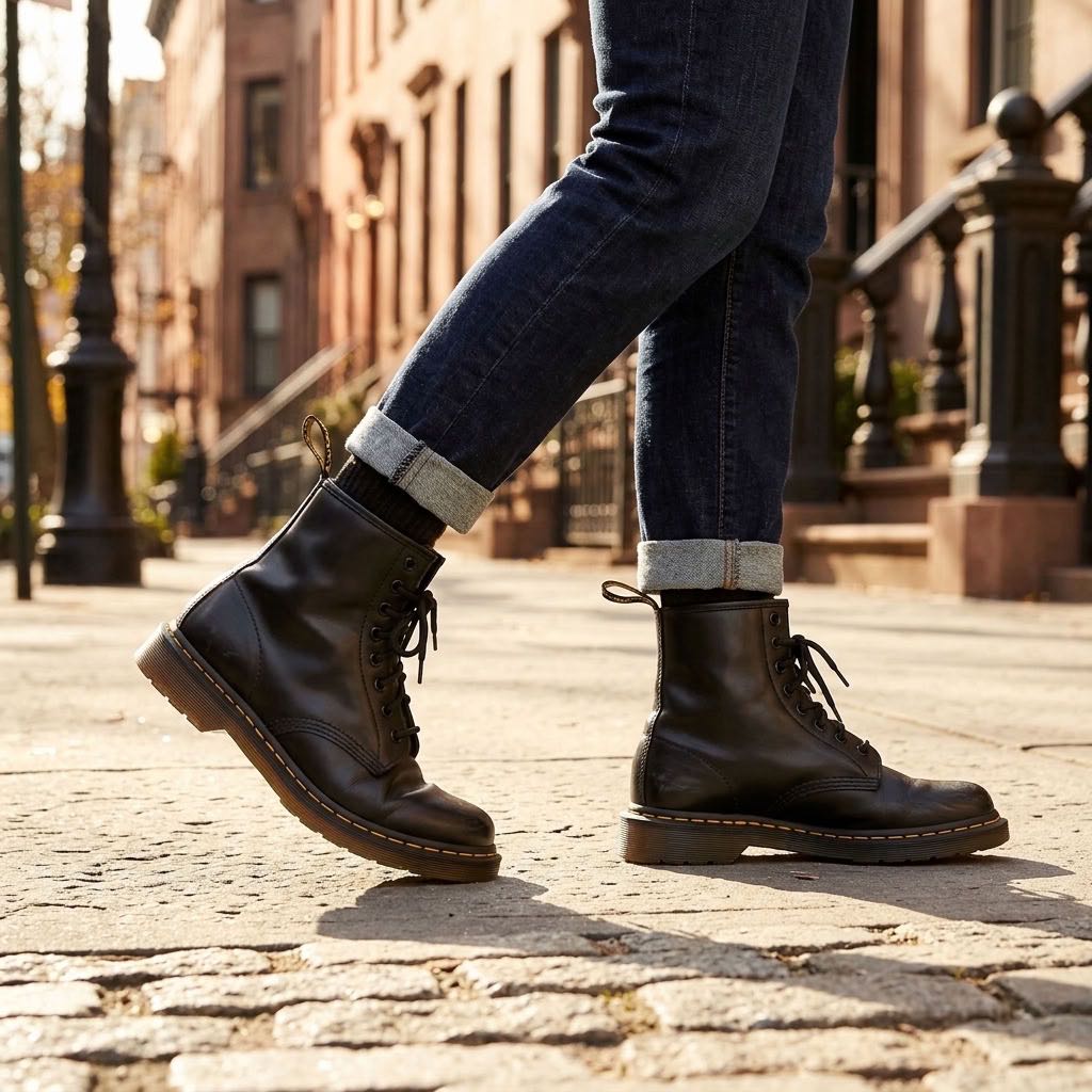 DR. MARTENS 1460 - Noir lisse Homme noir Photo 2