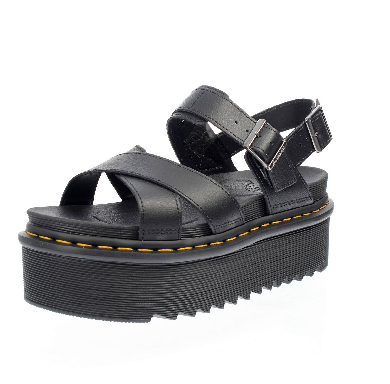 DR. MARTENS Voss II Quad - Plateausandalen aus Leder Damen schwarz