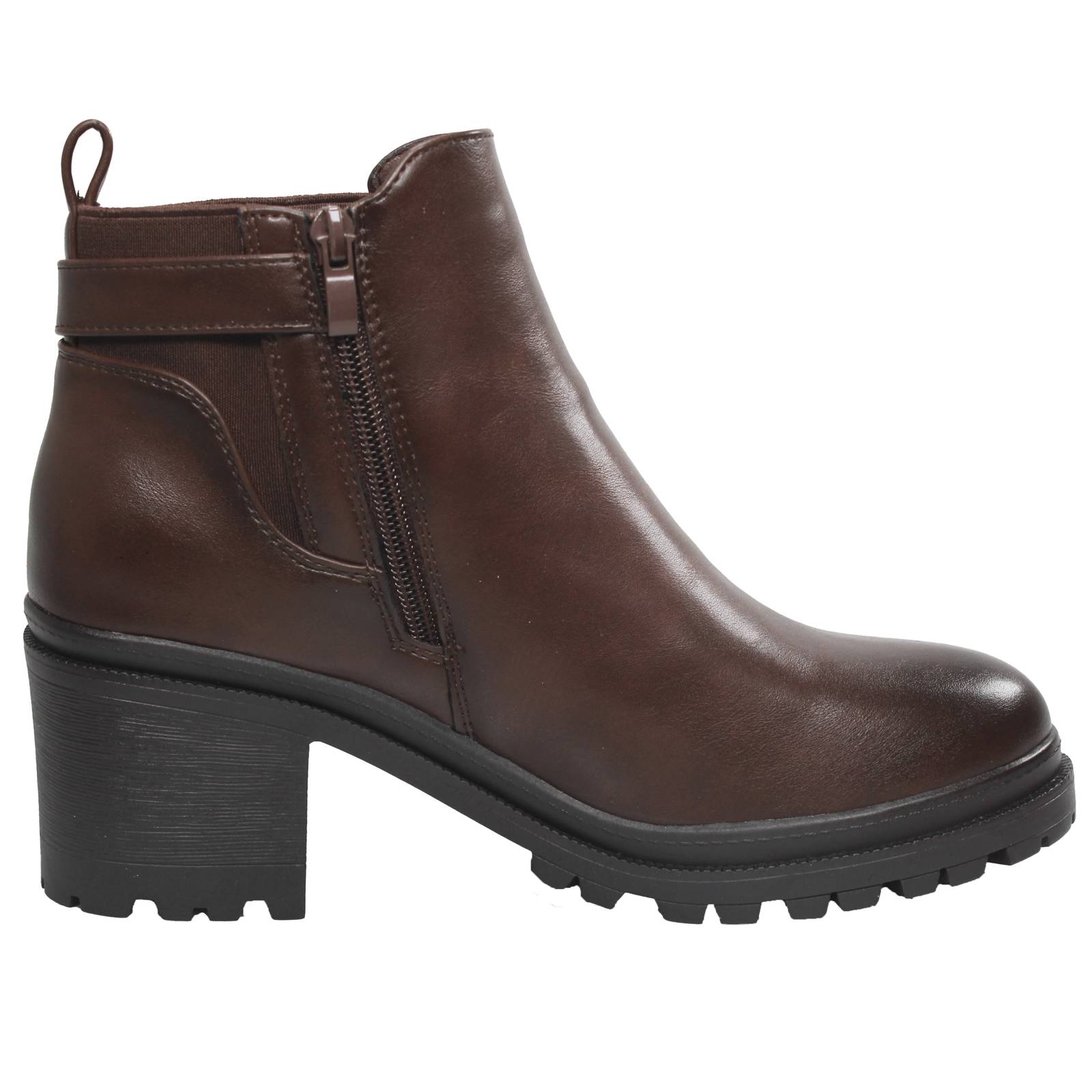 GALIA Bottines à talons et à fermeture éclair Femme marron Photo 2