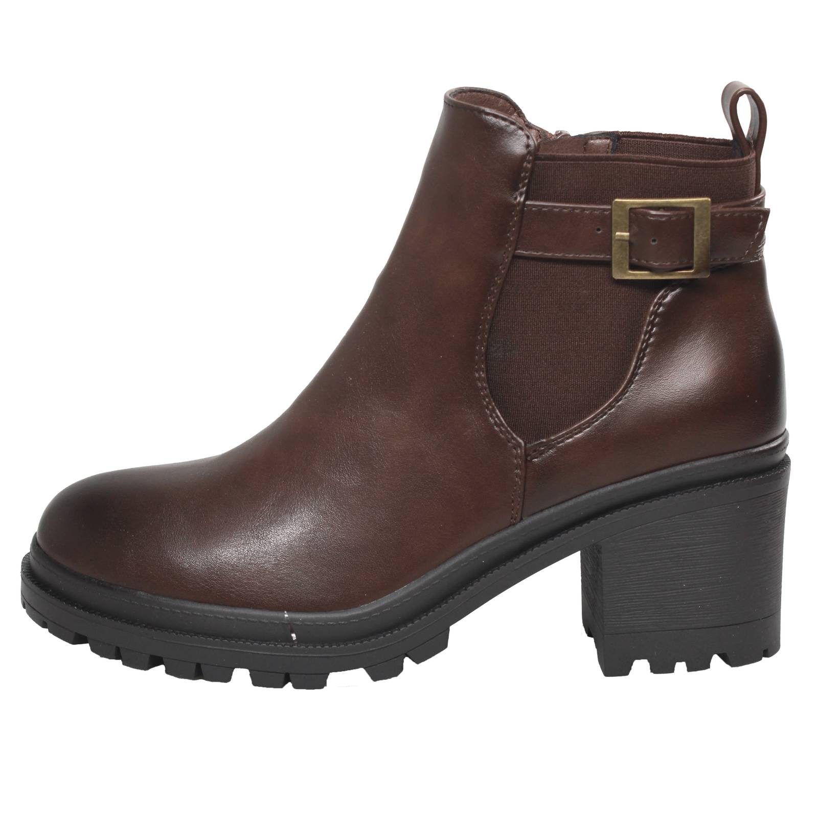 GALIA Bottines à talons et à fermeture éclair Femme marron Photo 3