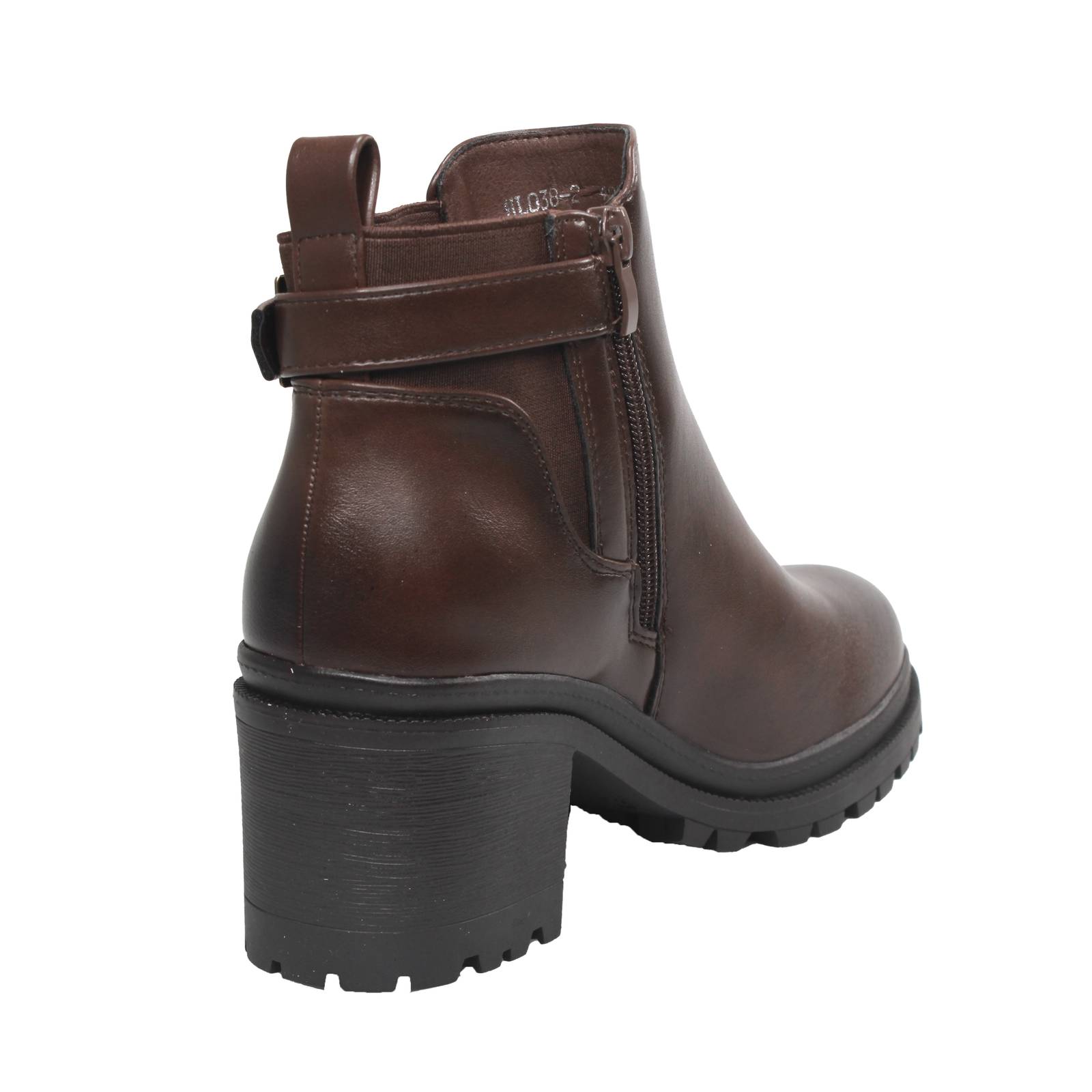 GALIA Bottines à talons et à fermeture éclair Femme marron Photo 4