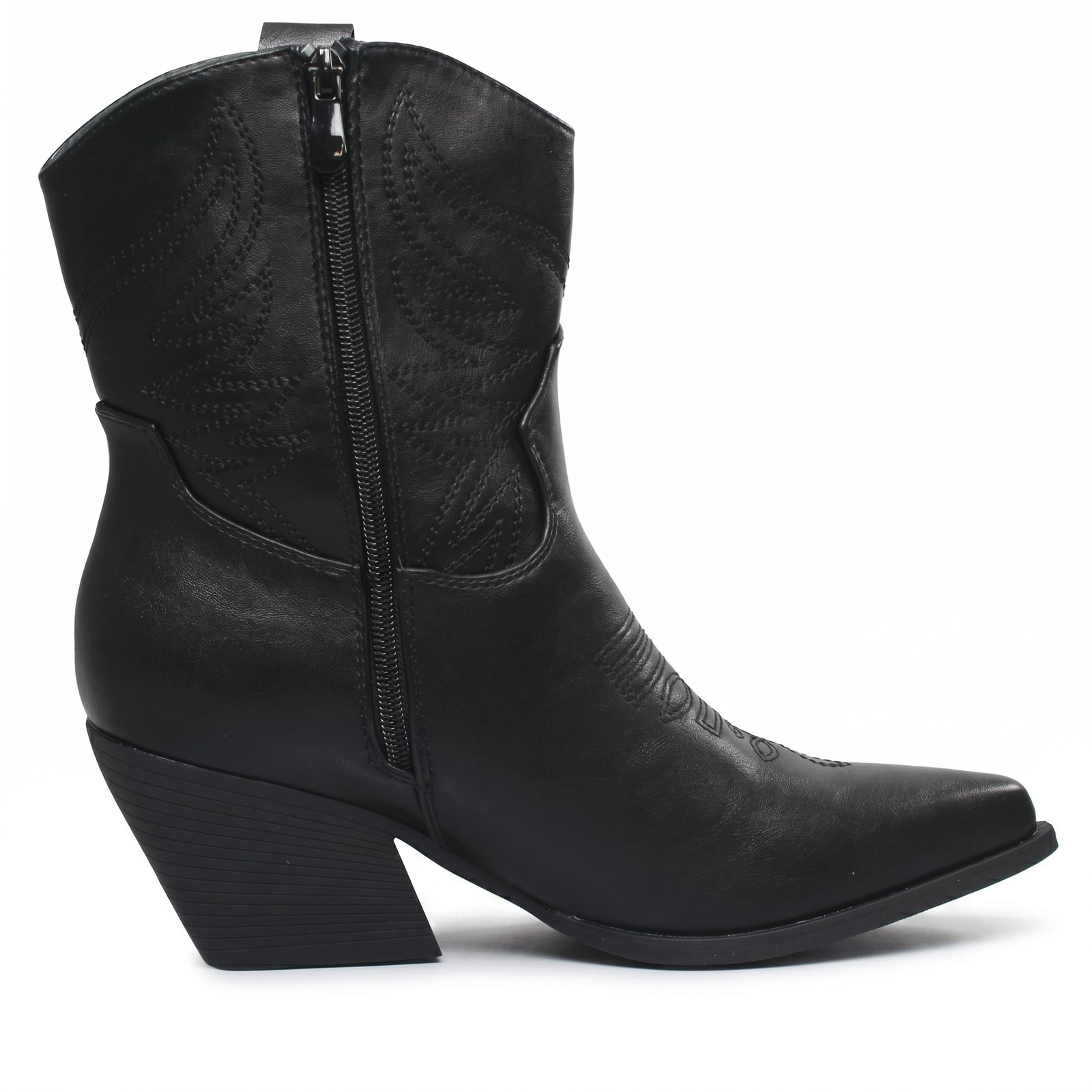 GALIA Bottines texanes à fermeture éclair Femme noir Photo 3