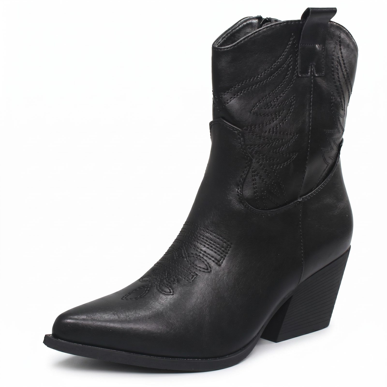 GALIA Bottines texanes à fermeture éclair Femme noir