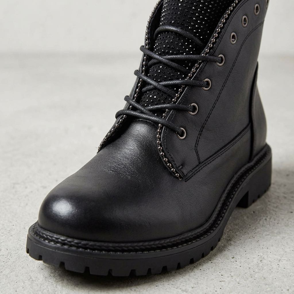 GALIA Bottines en matière synthétique ornées de strass Femme noir Photo 5