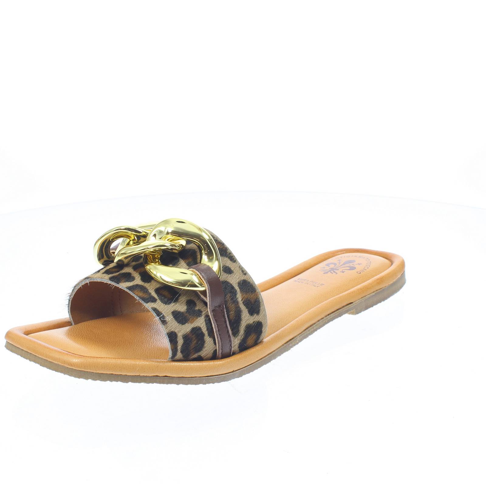 Джильо Чиабаттине в Пелле Леопардате Марроне - Фасция Донны Скарпе Чиабатте