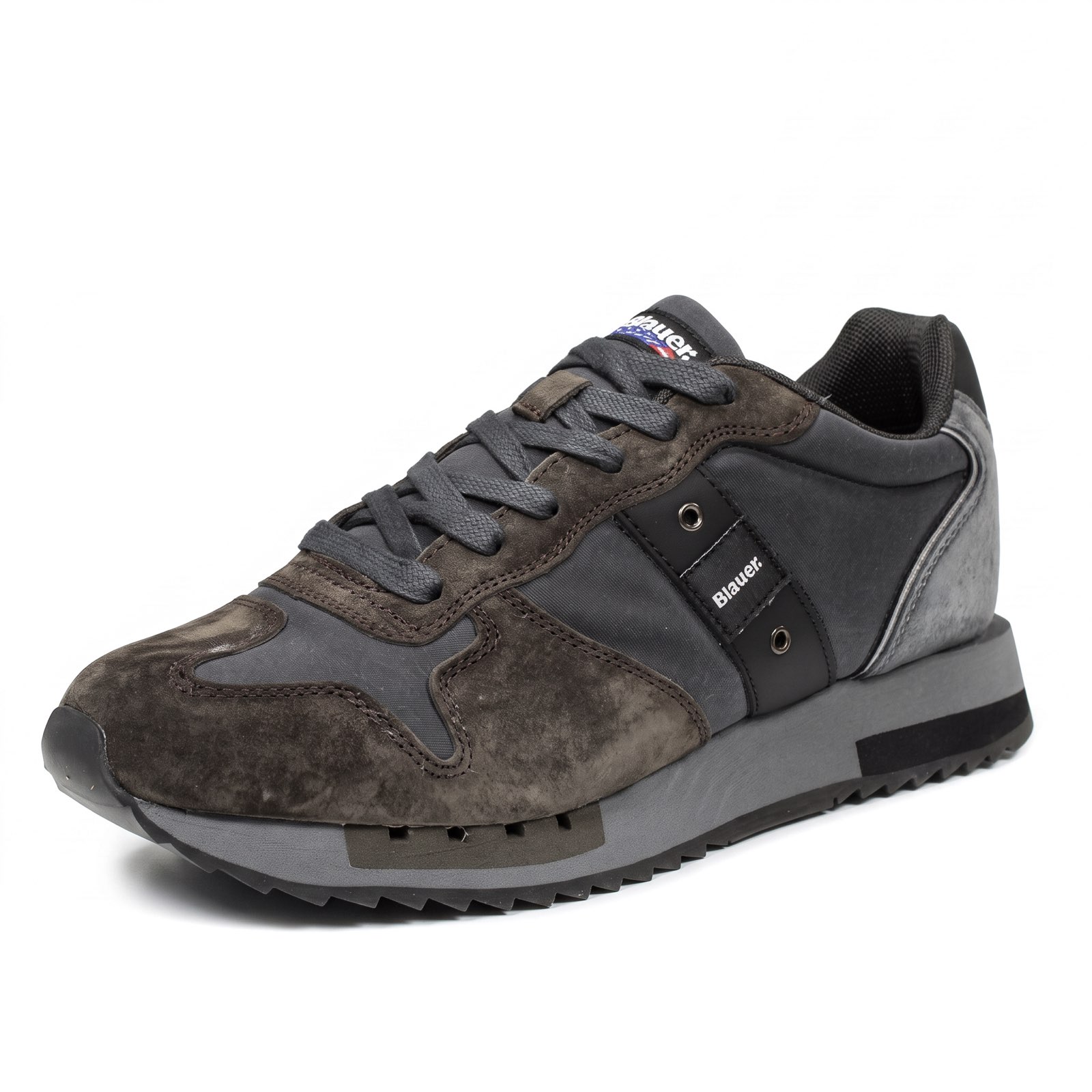 BLAUER Queens – Niedrige Sneakers aus Wildleder Herren grau