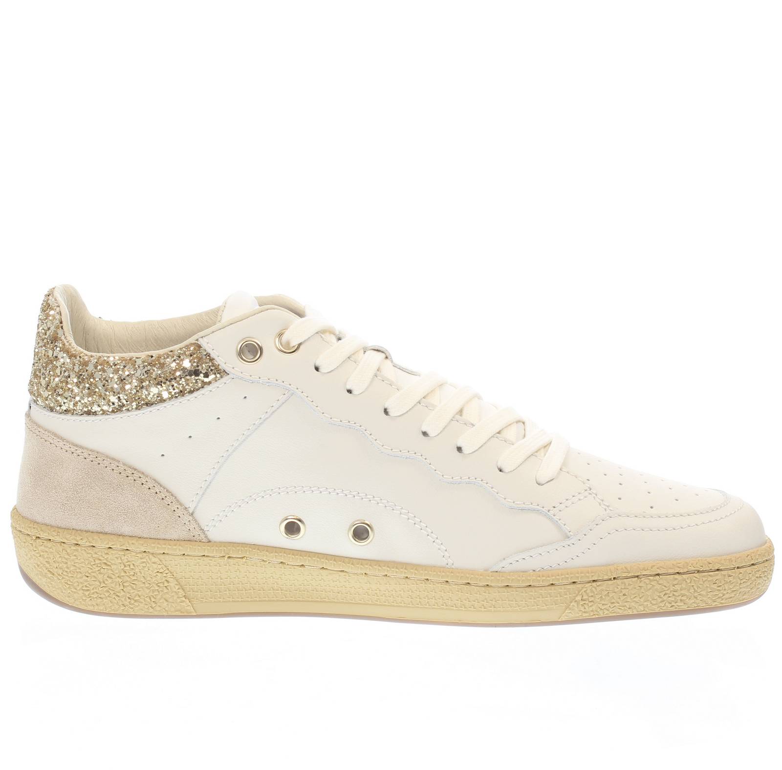 BLAUER Olympia - Hohe Sneakers aus Leder und Wildleder Damen weiß Foto 2