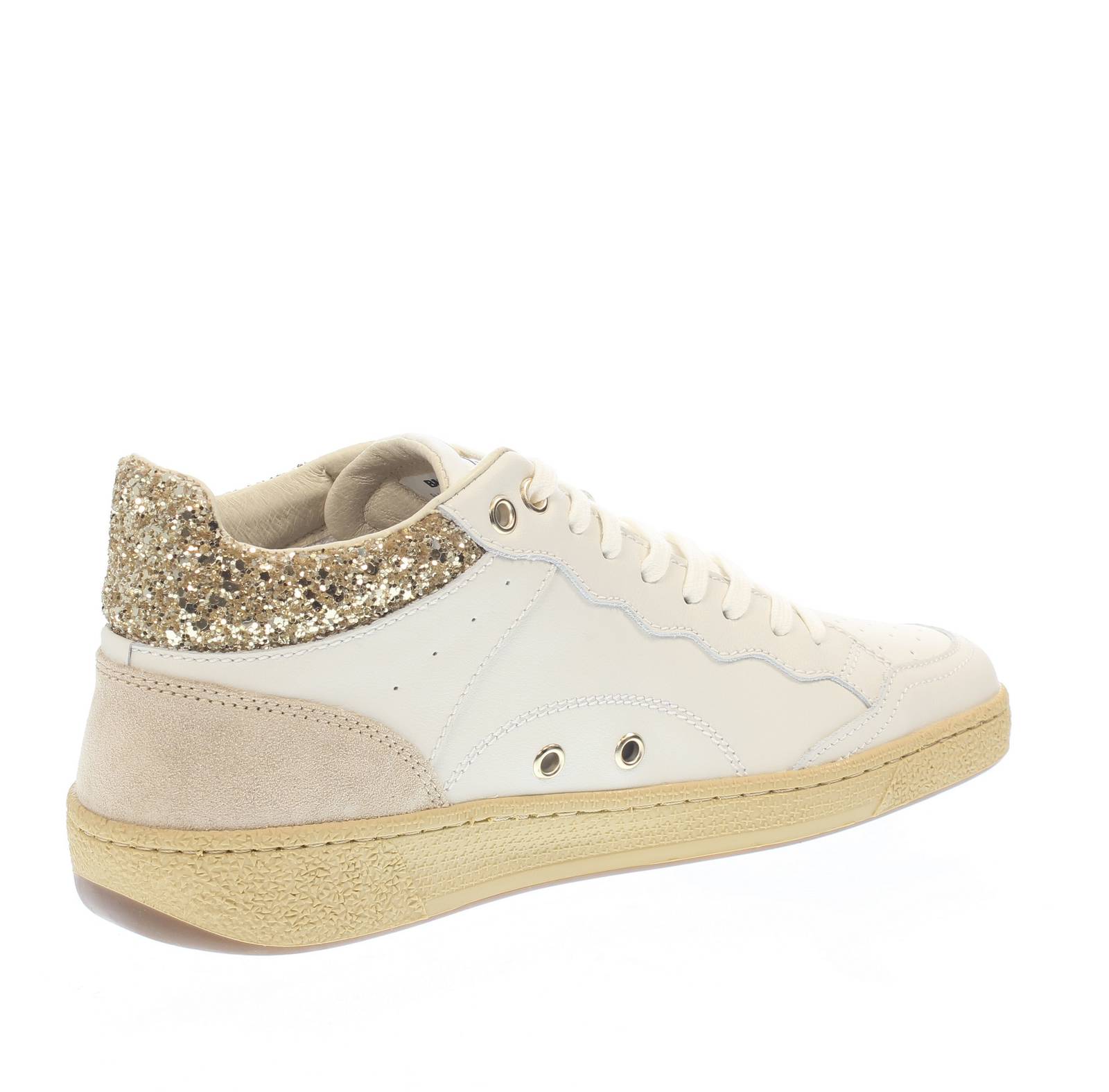 BLAUER Olympia - Hohe Sneakers aus Leder und Wildleder Damen weiß Foto 4