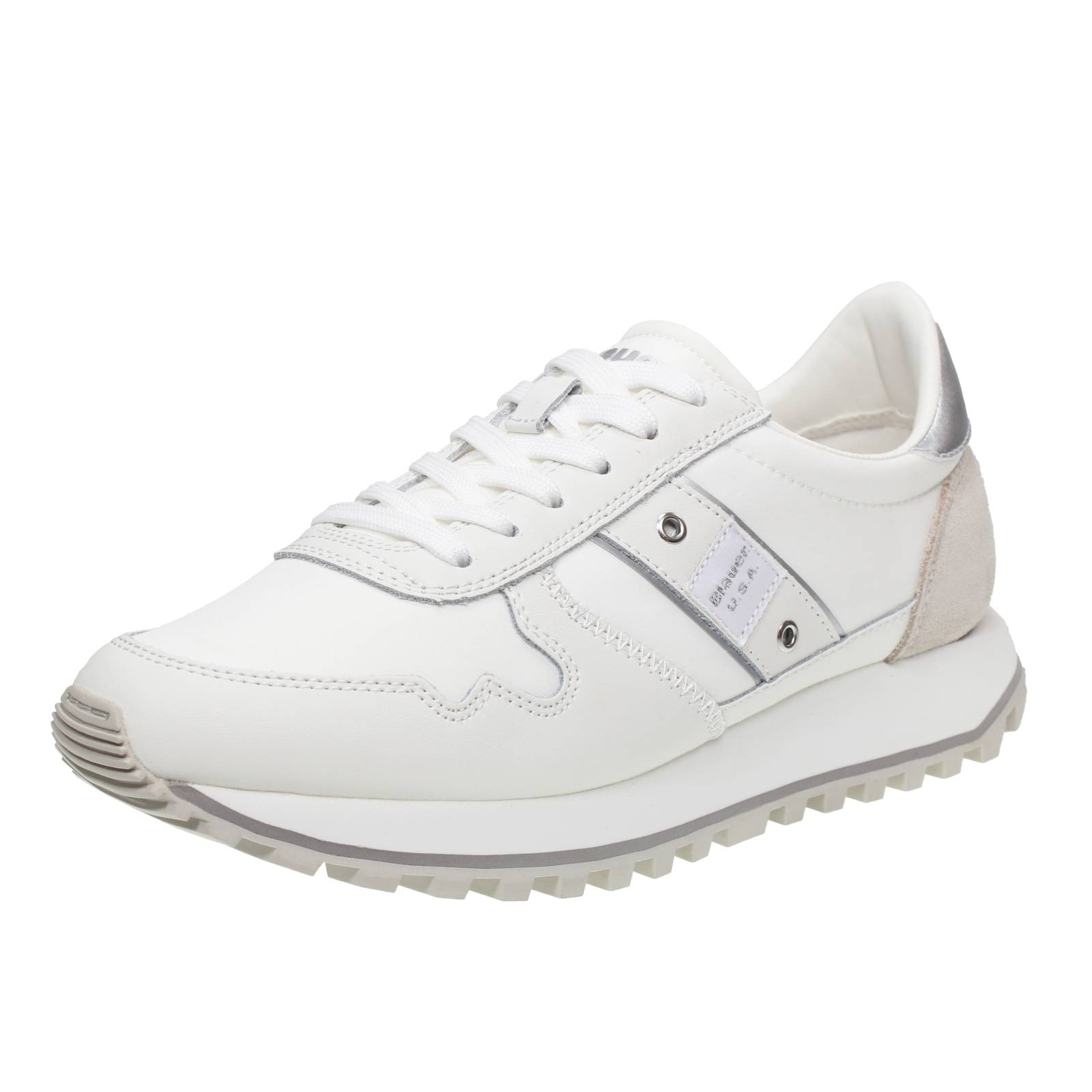 BLAUER Millen - Niedrige Leder-Sneakers Damen weiß