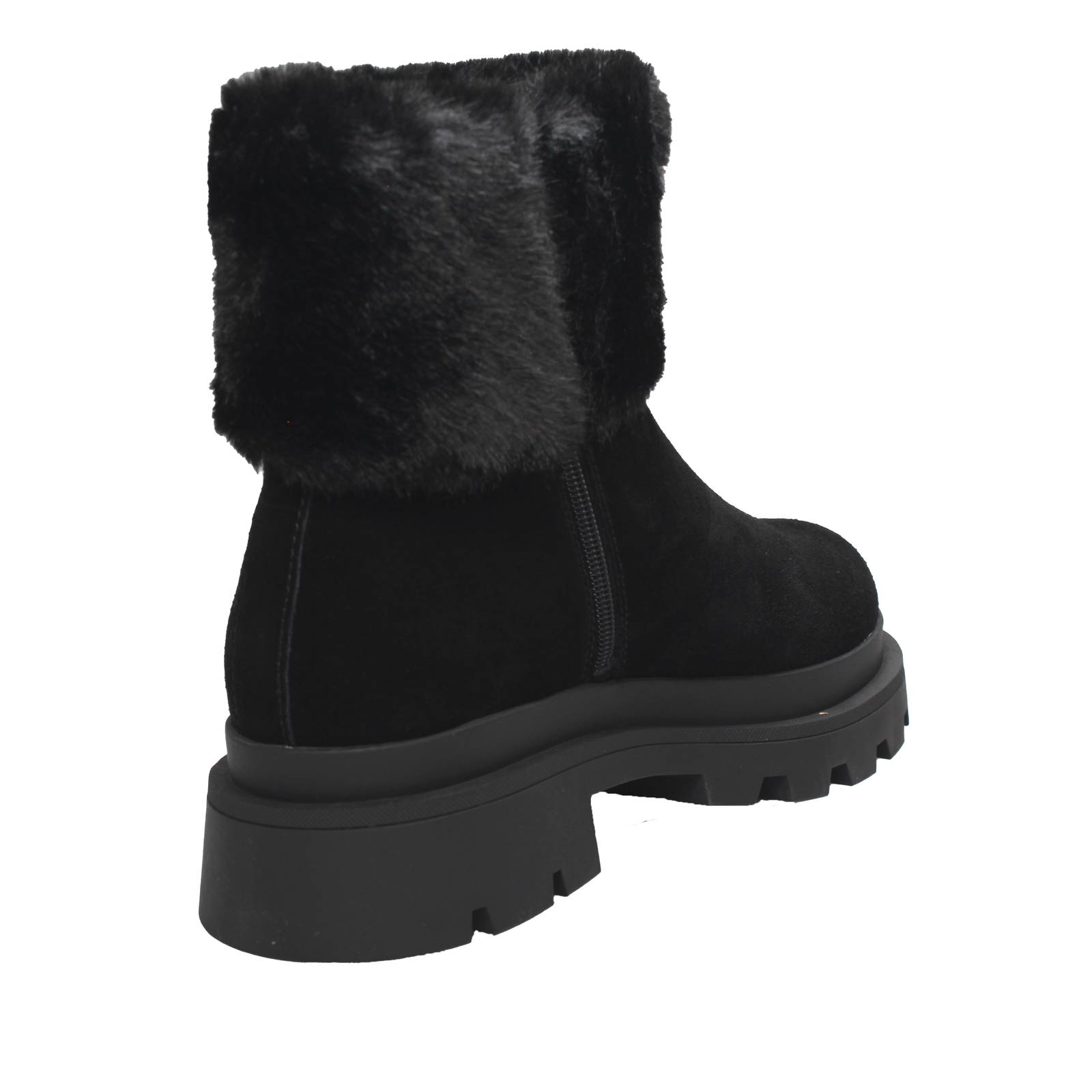 BLAUER Plateaustiefel aus Wildleder mit Fell Damen schwarz Foto 4