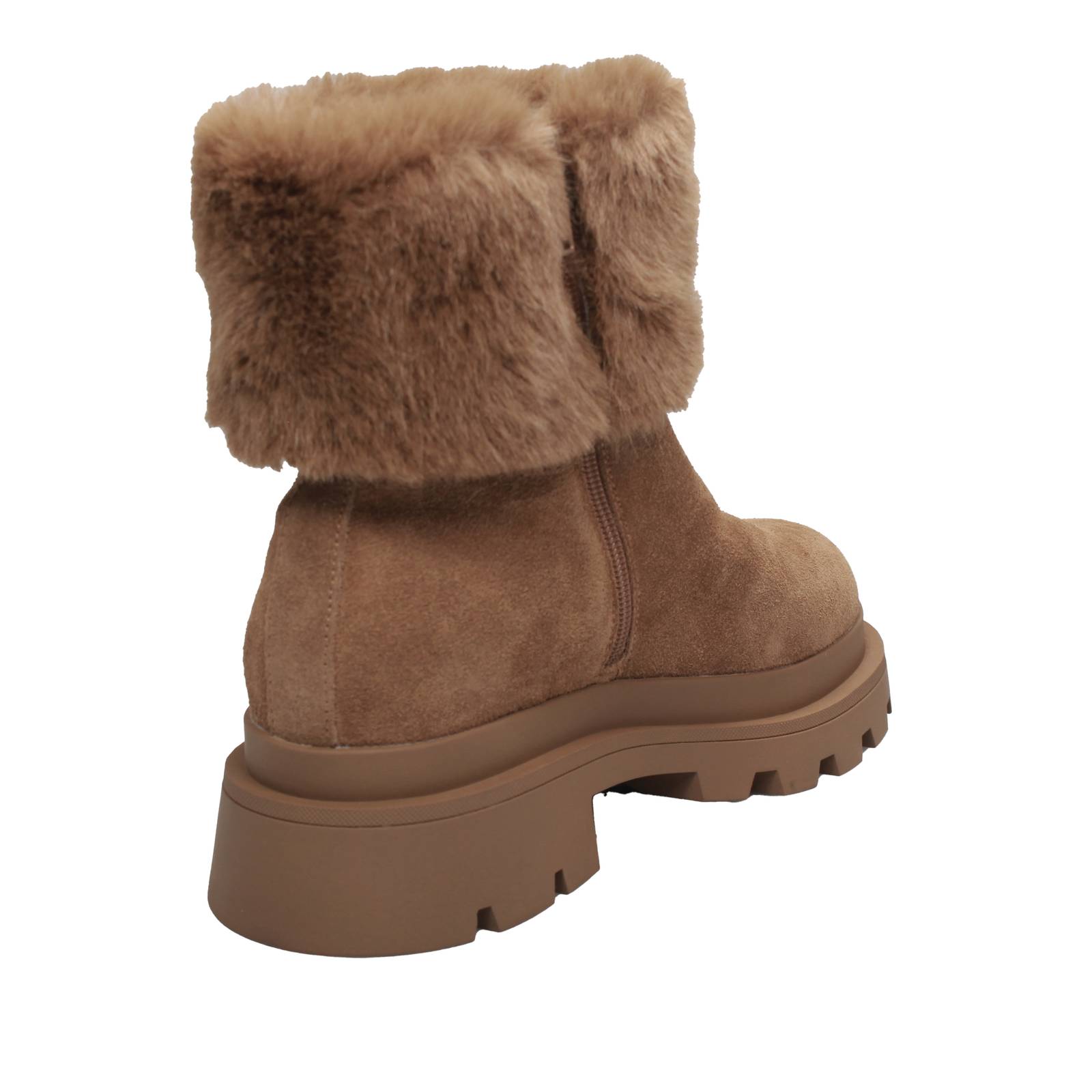 BLAUER Plateaustiefel aus Wildleder mit Fell Damen braun Foto 4