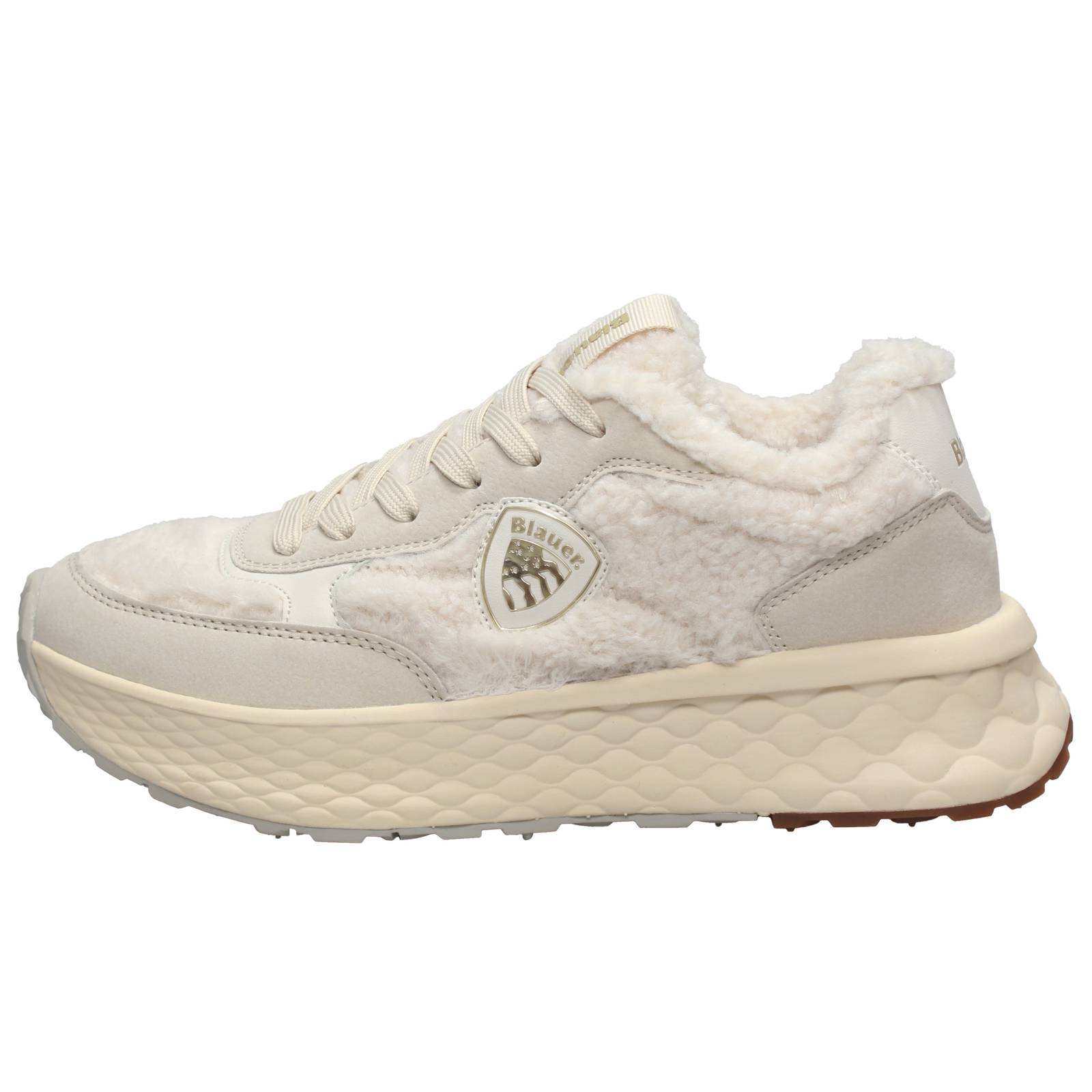 BLAUER Sneakers con platform in tessuto Donna beige Foto 3