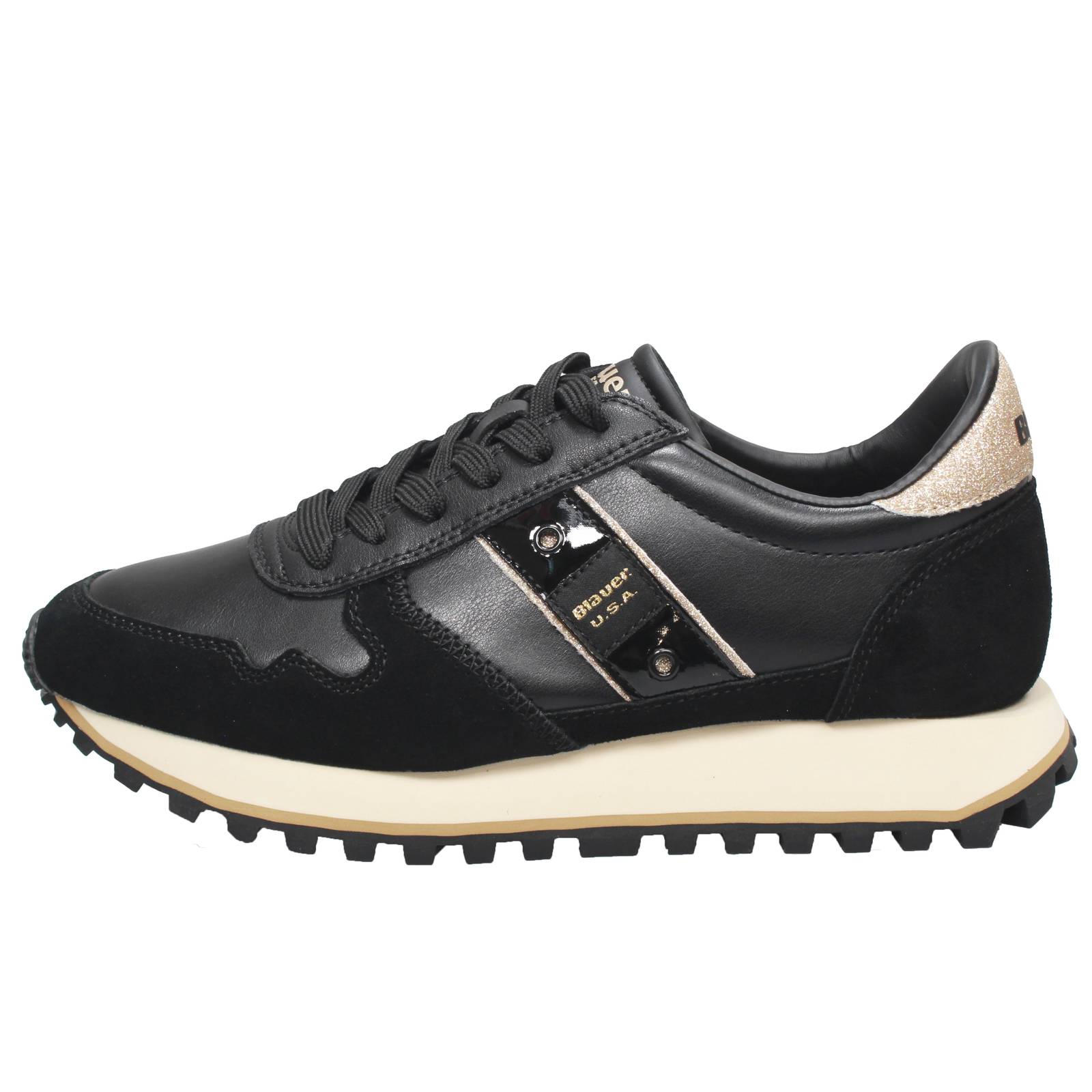 BLAUER Millen - Low Leather Sneakers Woman black Photo 3
