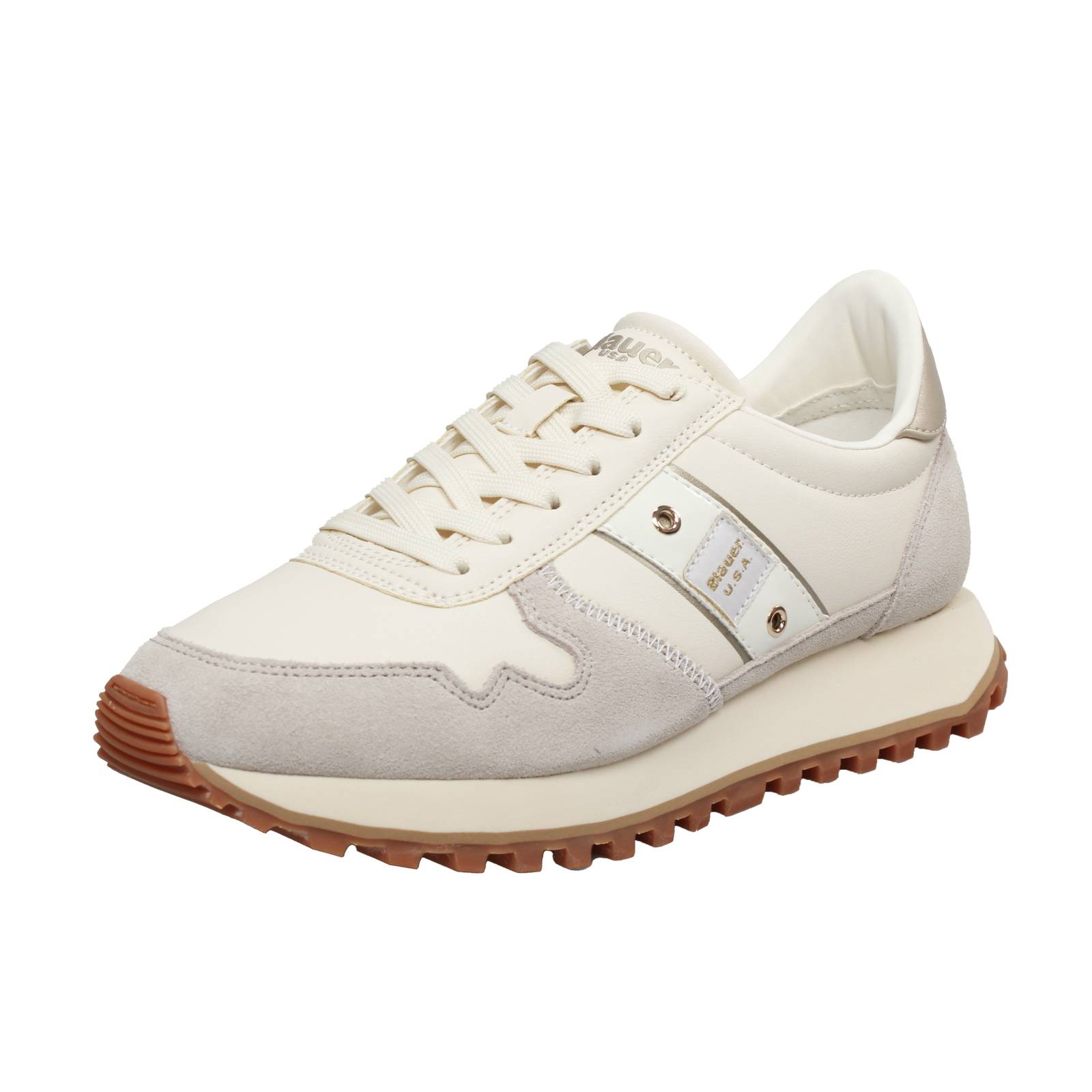 BLAUER Millen - Niedrige Leder-Sneakers Damen beige
