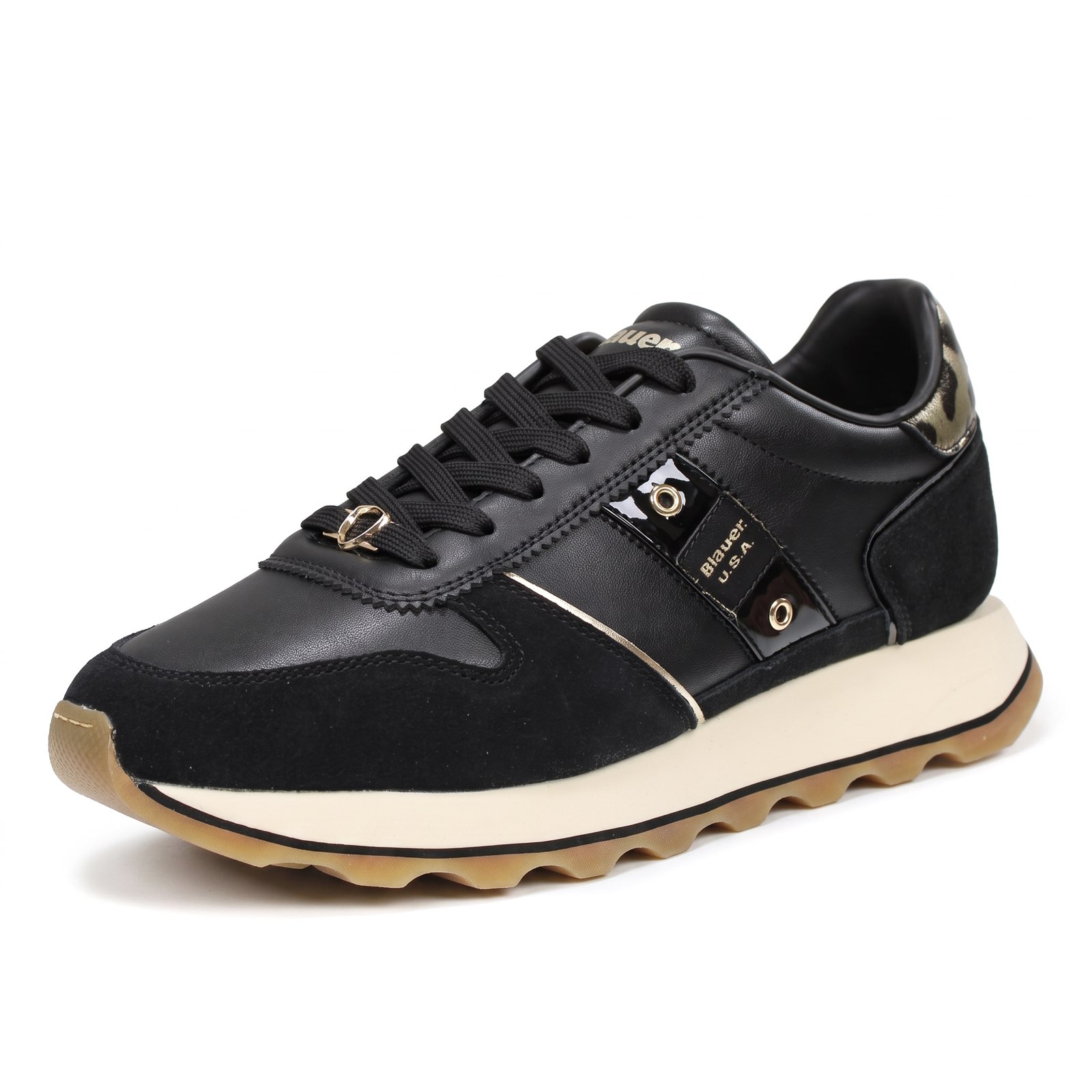 BLAUER Mills – Niedrige Sneakers aus Wildleder Damen schwarz