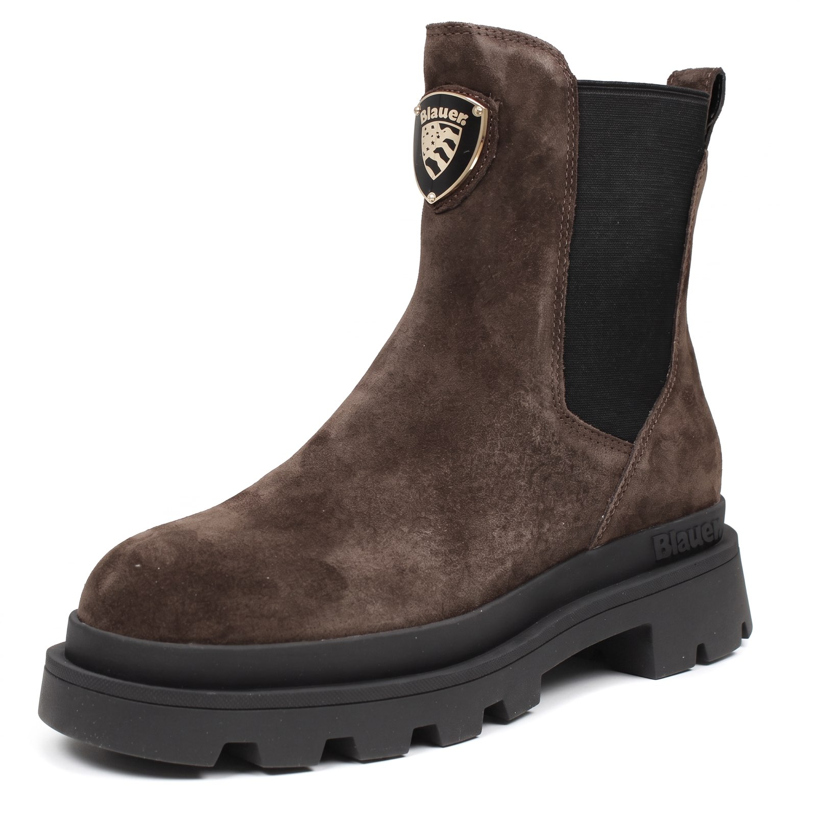 BLAUER Kimmel – Chelsea-Stiefel mit Plateau aus Wildleder Damen dunkelbraun