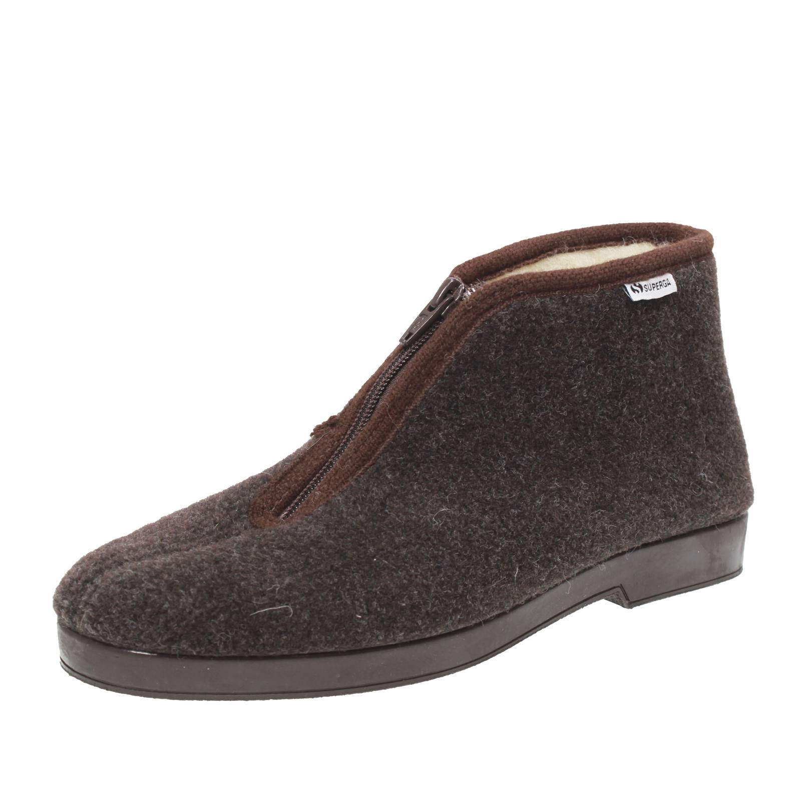 SUPERGA  Stoffslipper mit Reißverschluss Herren braun