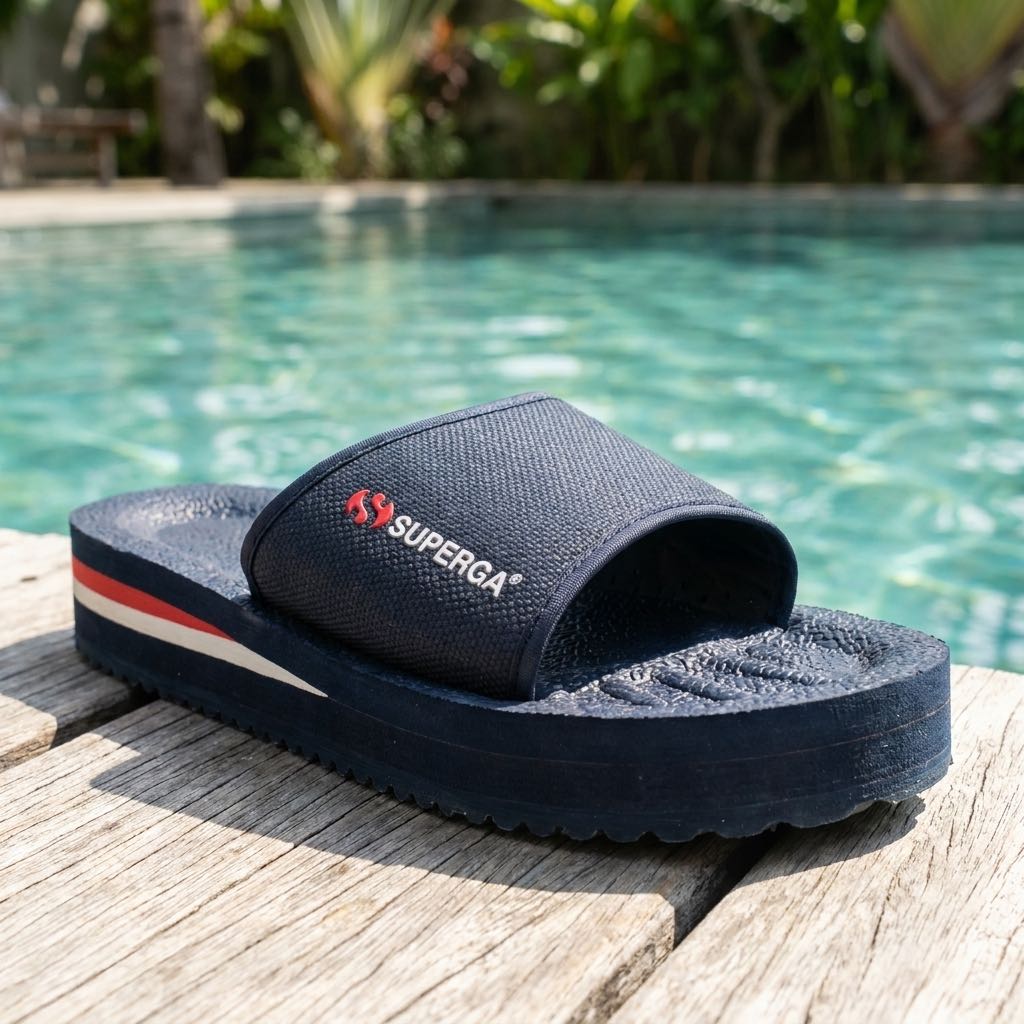 SUPERGA Chaussons à bandeau Homme bleu Photo 5