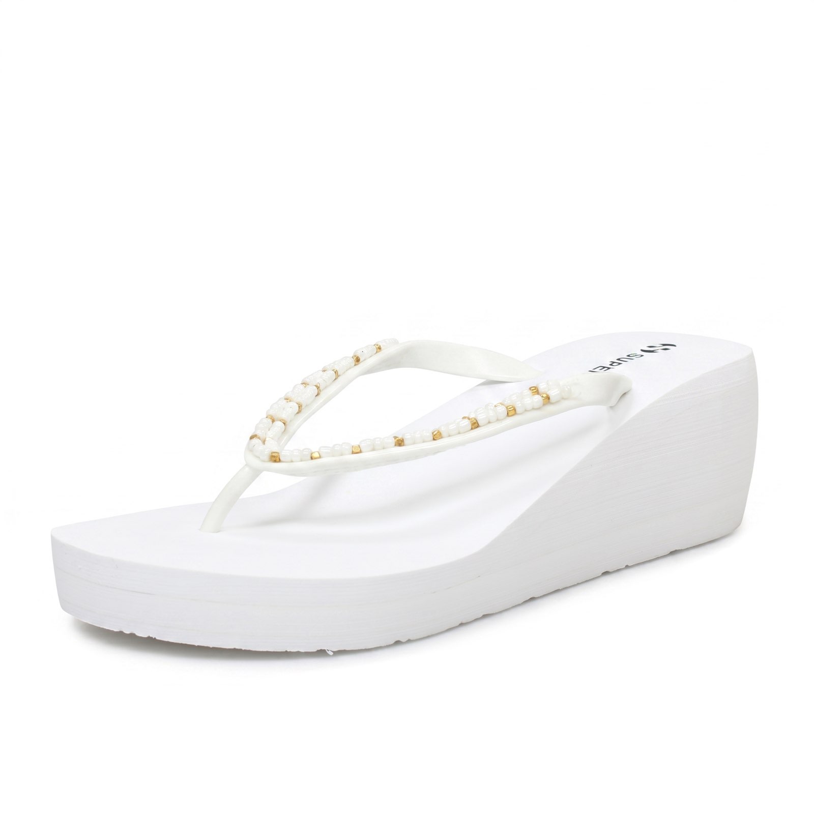 SUPERGA  Flip-Flops mit Keilabsatz Damen weiß