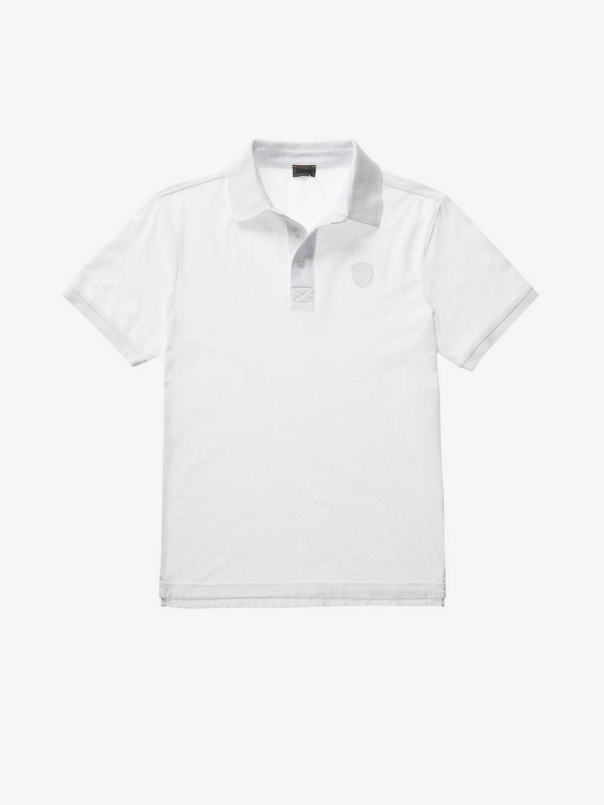 BLAUER Kurzärmeliges Poloshirt aus Baumwoll-Jersey Herren weiß