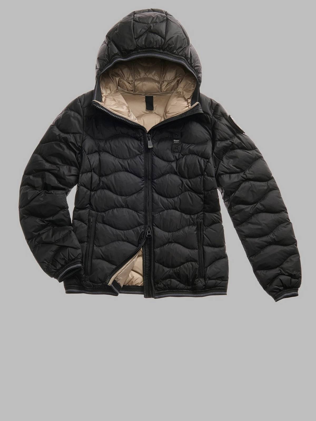 BLAUER Camelia - Kurze Daunenjacke mit Kapuze Damen schwarz