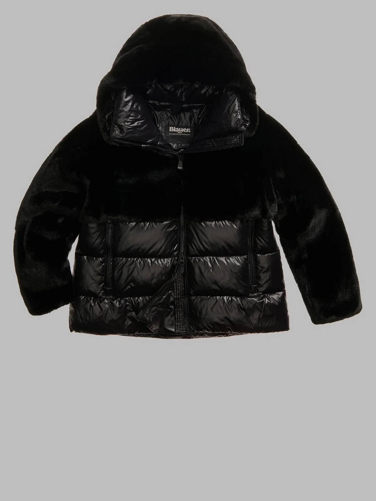 BLAUER Fanevil - Kurze Daunenjacke mit Kapuze Damen schwarz