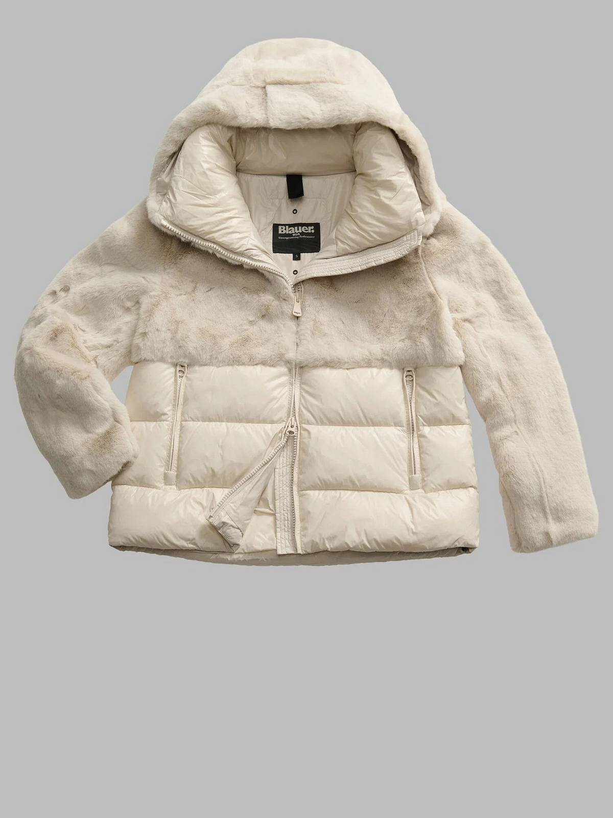 BLAUER Fanevil - Kurze Daunenjacke mit Kapuze Damen beige