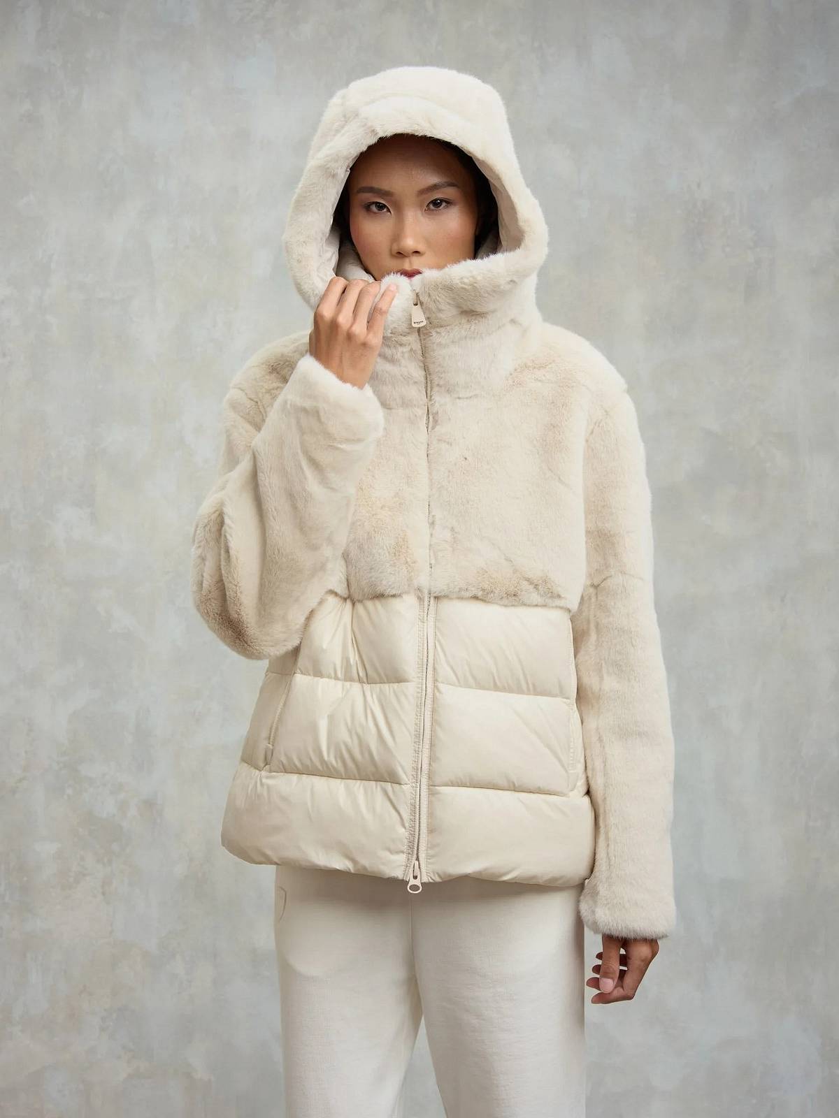 BLAUER Fanevil - Kurze Daunenjacke mit Kapuze Damen beige Foto 2