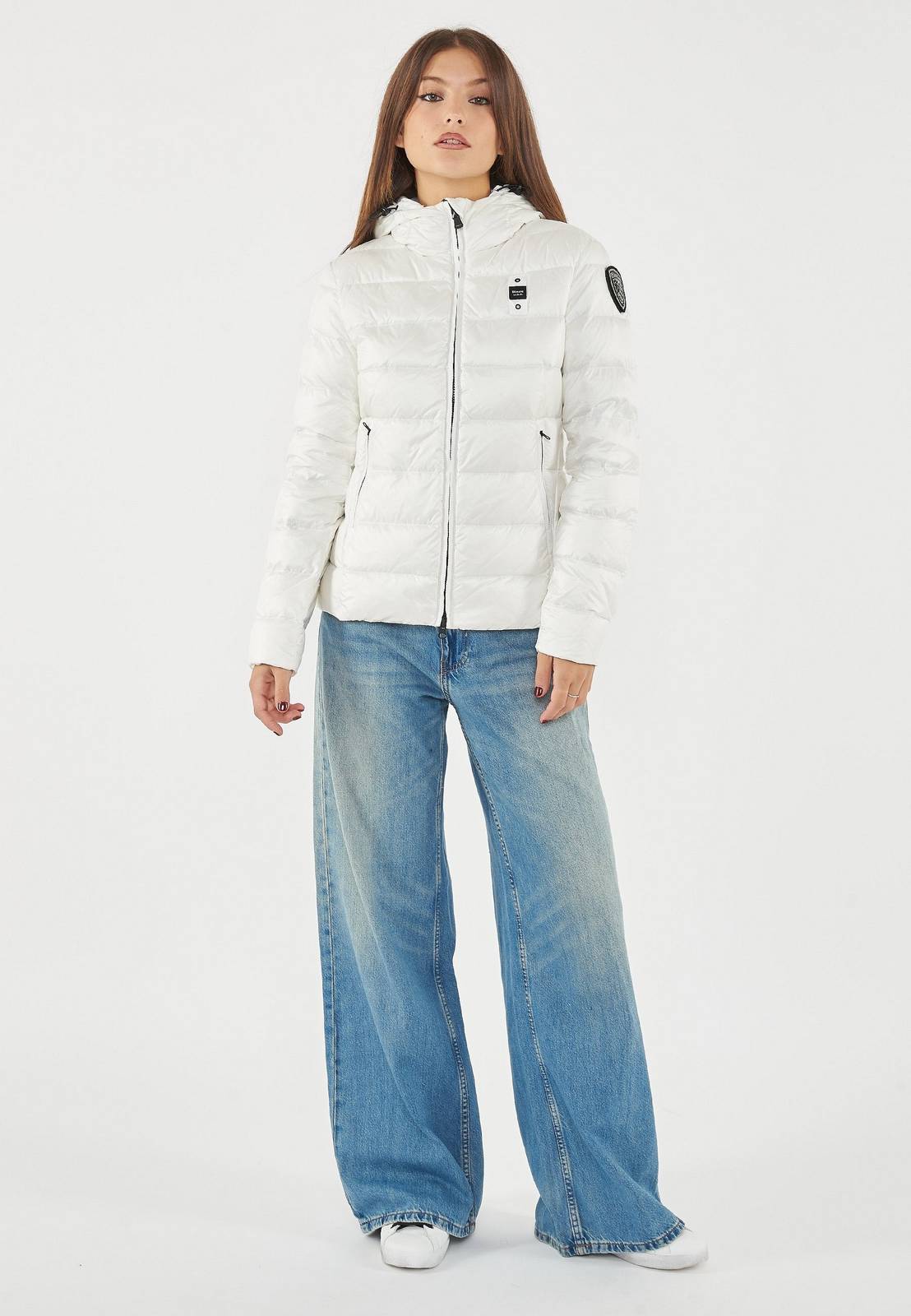 BLAUER Charme - Kurze Daunenjacke mit Kapuze Damen weiß Foto 5