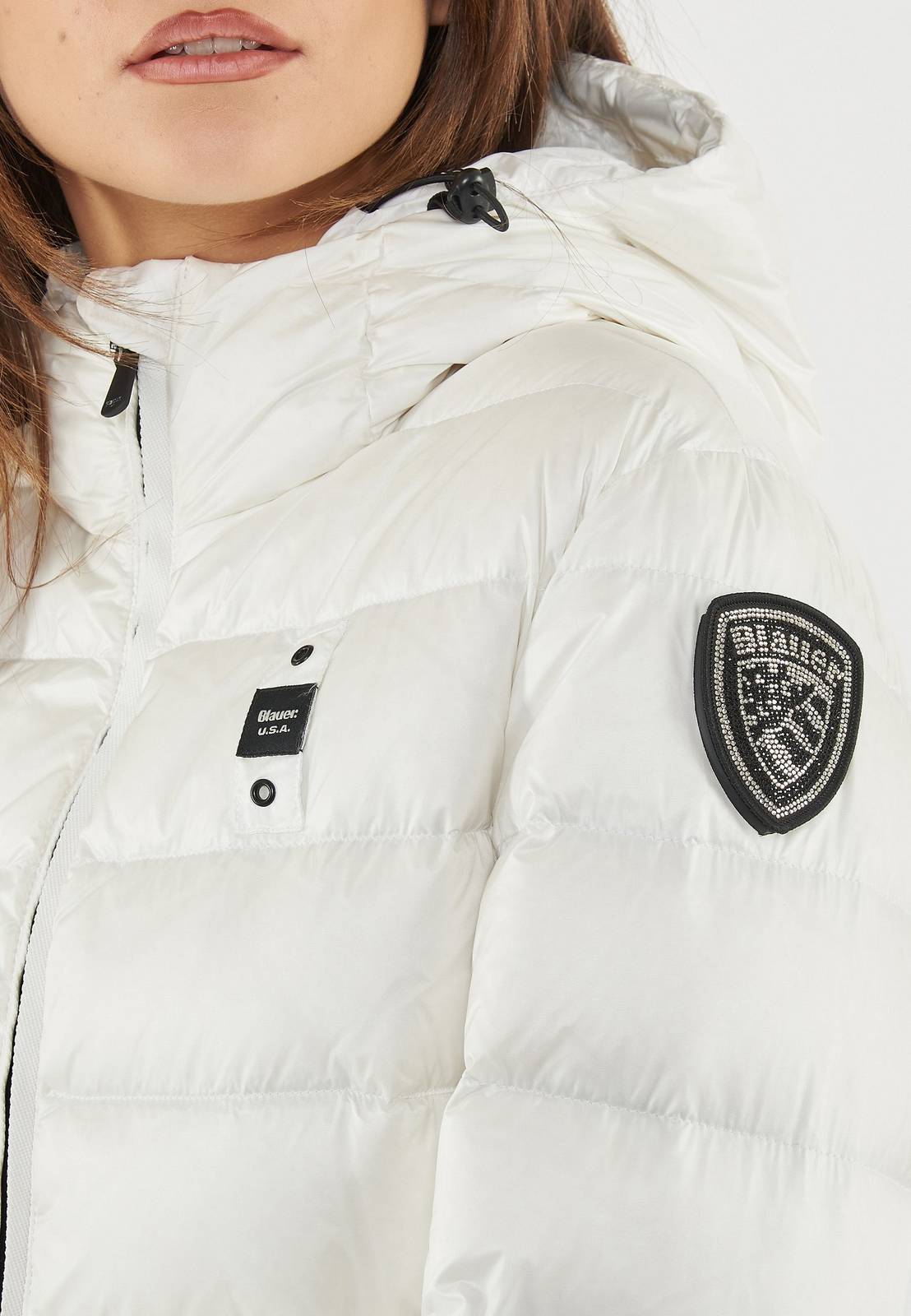 BLAUER Charme - Kurze Daunenjacke mit Kapuze Damen weiß Foto 3