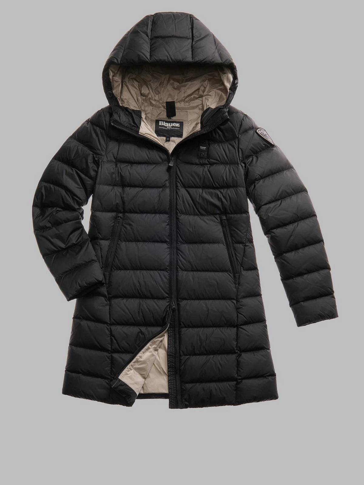 BLAUER Agnes - Lange Daunenjacke mit Kapuze Damen schwarz