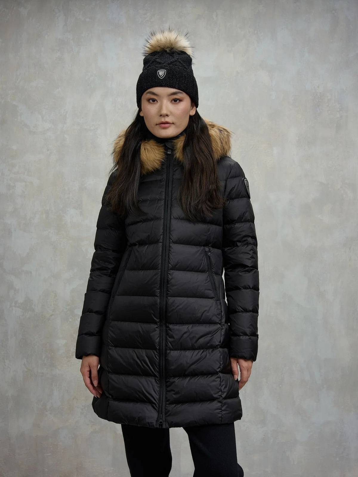 BLAUER Kristin - Lange Daunenjacke mit Fellkapuze Damen schwarz Foto 2