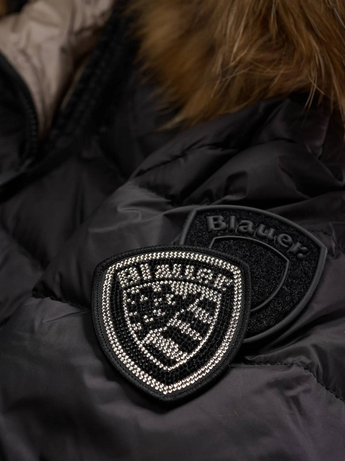 BLAUER Kristin - Lange Daunenjacke mit Fellkapuze Damen schwarz Foto 4